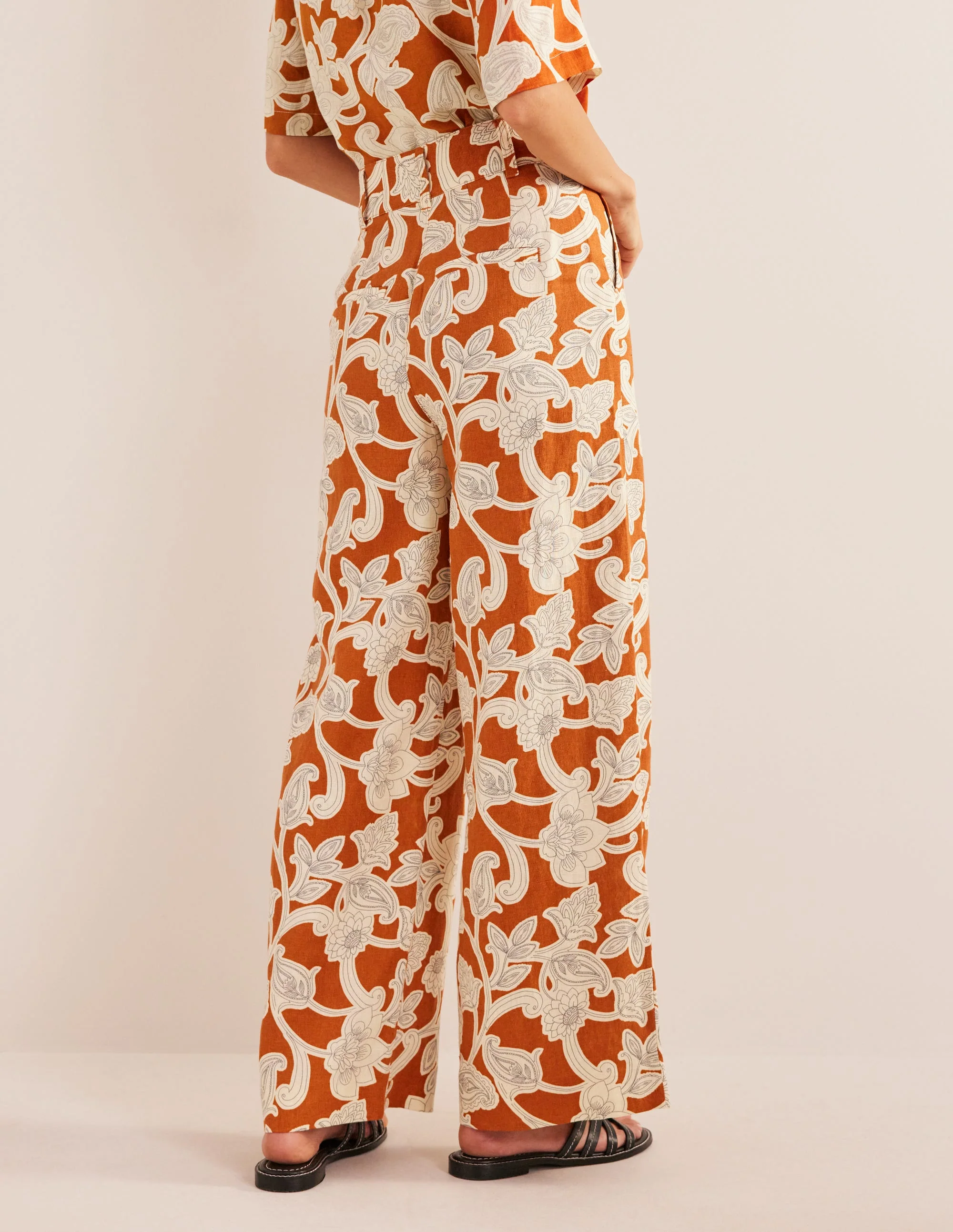 Leinenhose Highbury-Rostrot, Paisley-Wirbel - Image 3