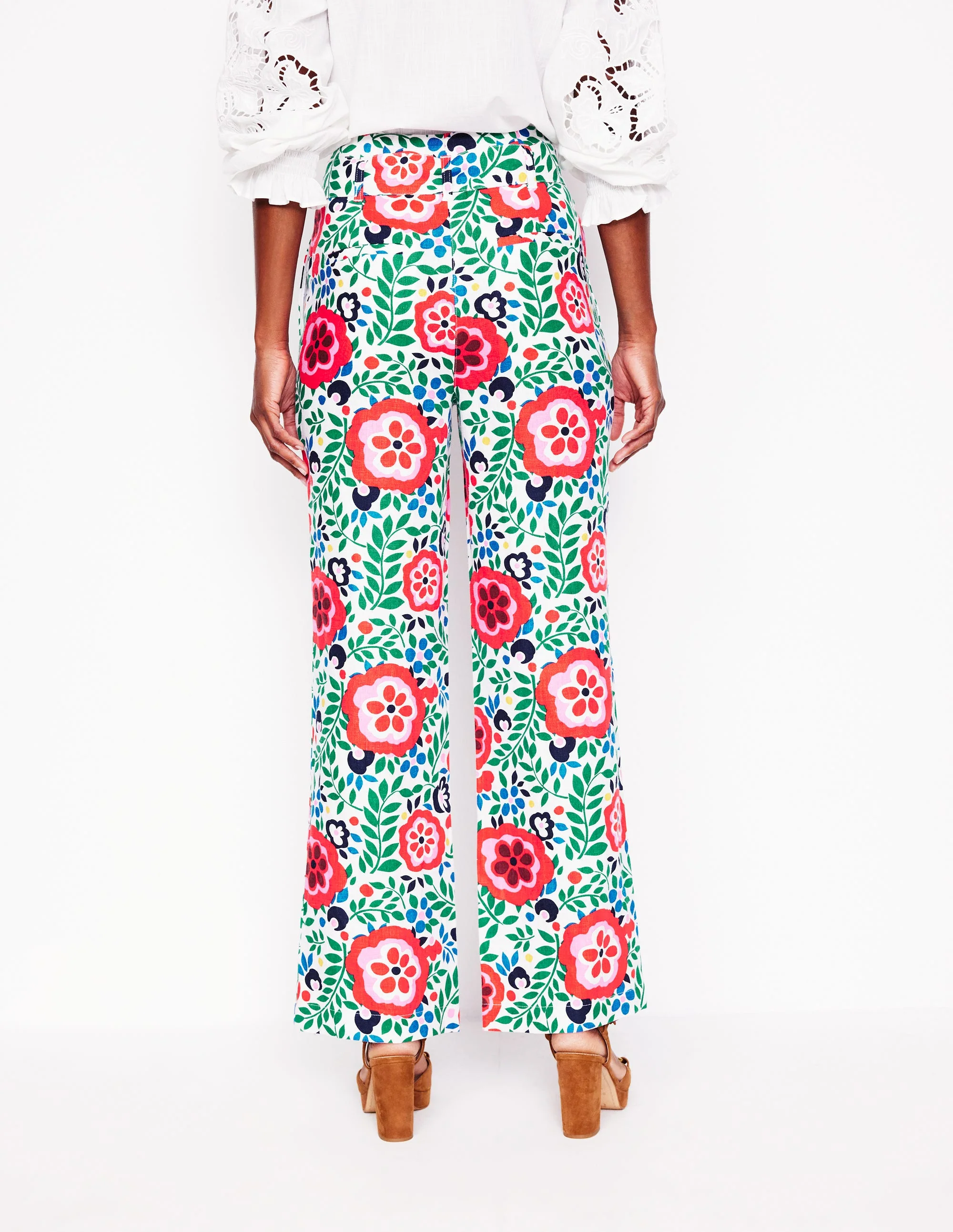 Leinenhose mit Gürtel-Bunt, Blütenpracht - Image 4