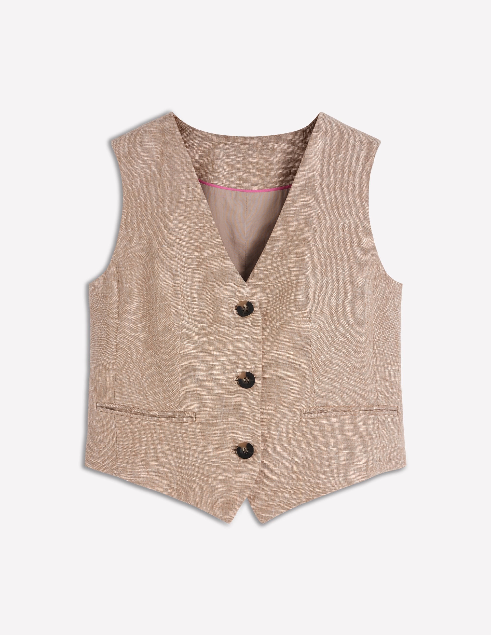 Leinenweste mit V-Ausschnitt-Amphore, Chambray - Image 5