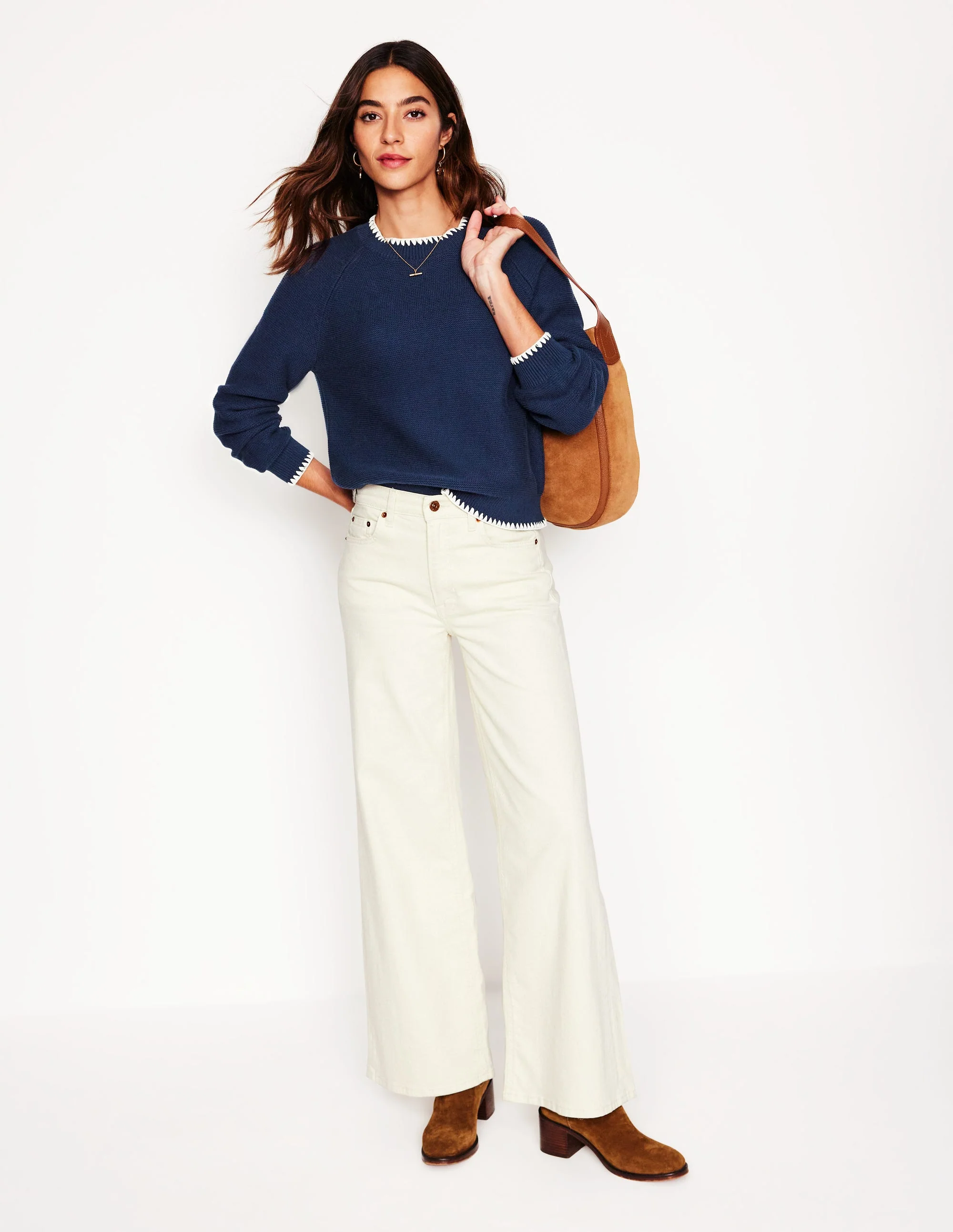 Lena Pullover mit Ziernaht-Aqua Marine Marl - Image 4
