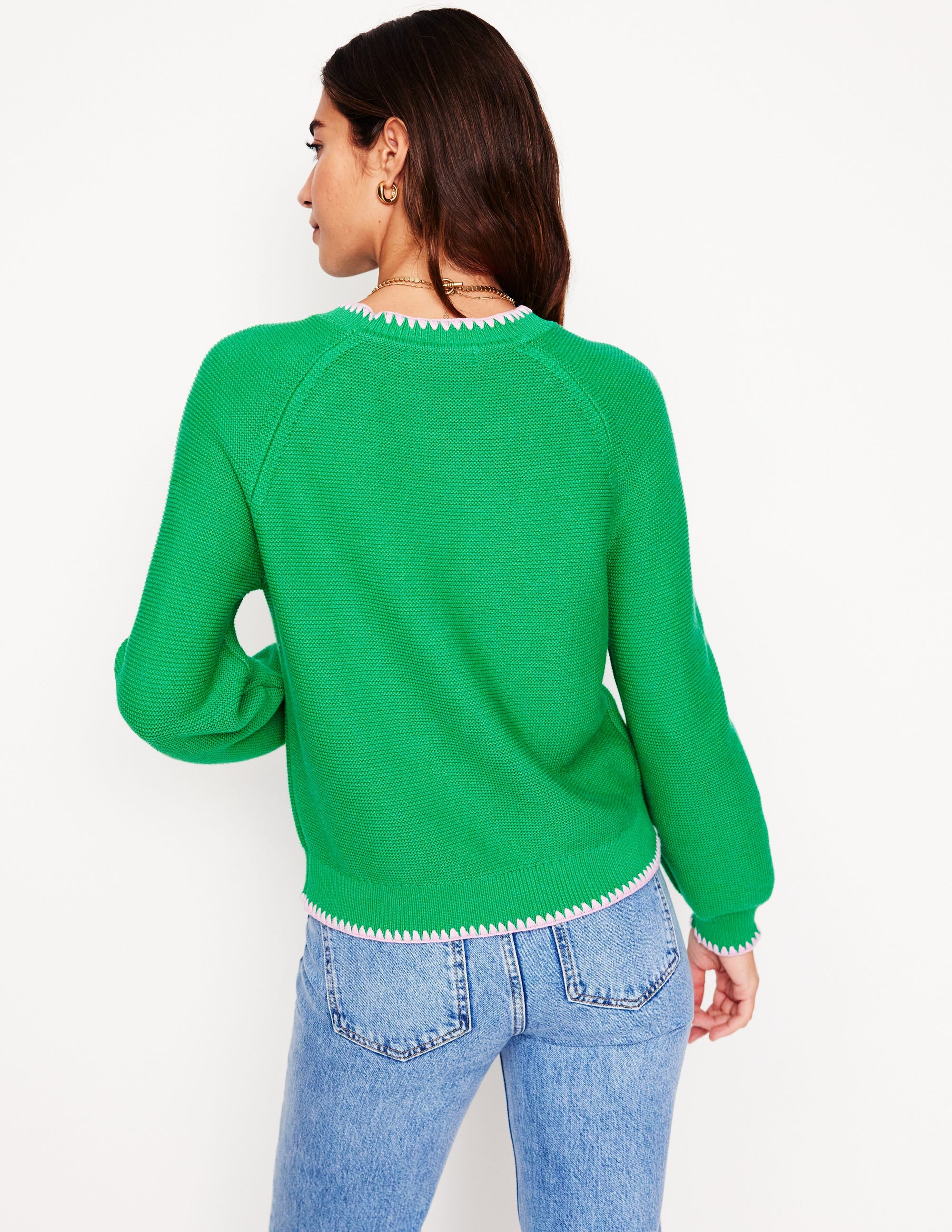 Lena Pullover mit Ziernaht-Grünes Tamburin - Image 3