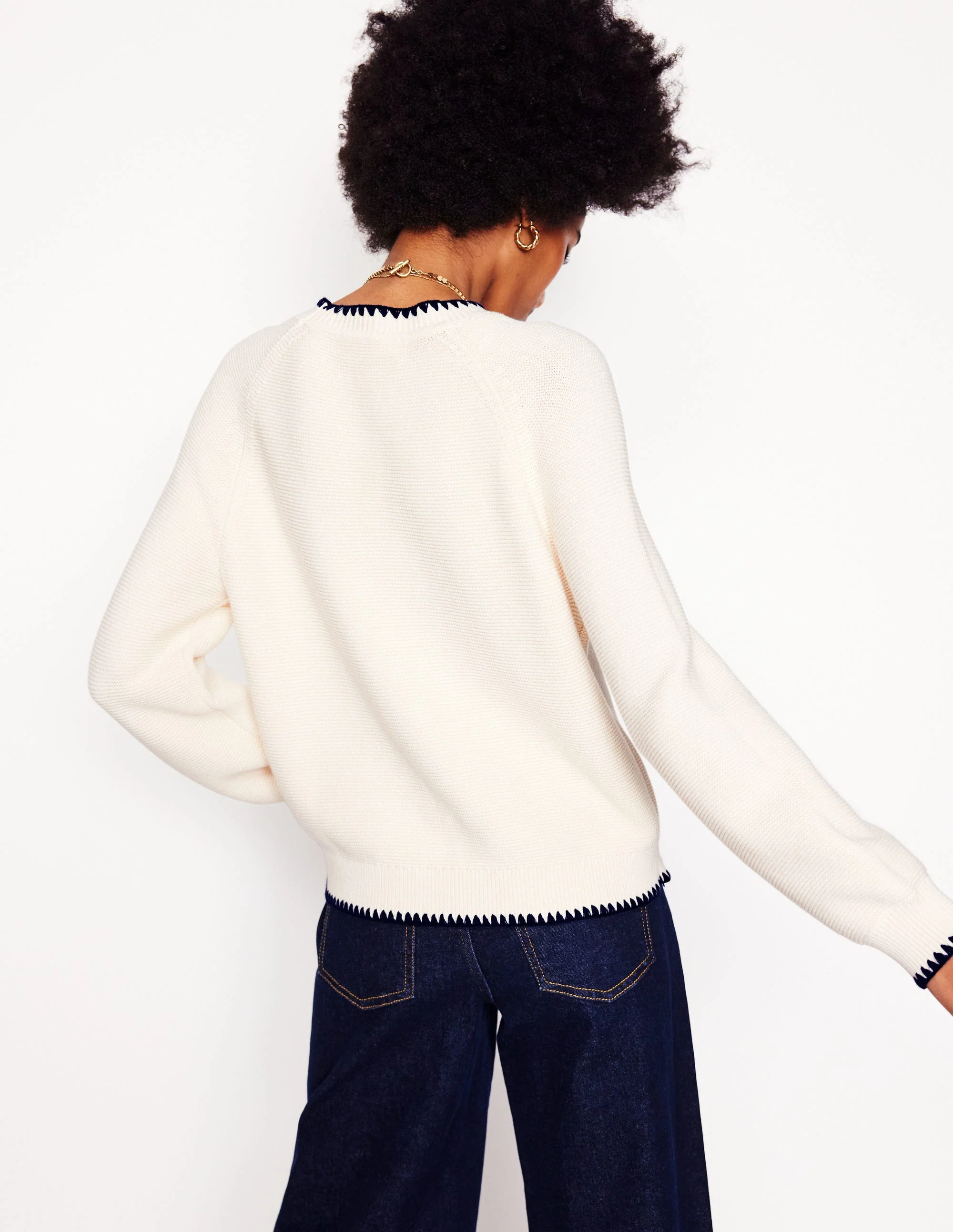 Lena Pullover mit Ziernaht-Warmes Naturweiß - Image 2
