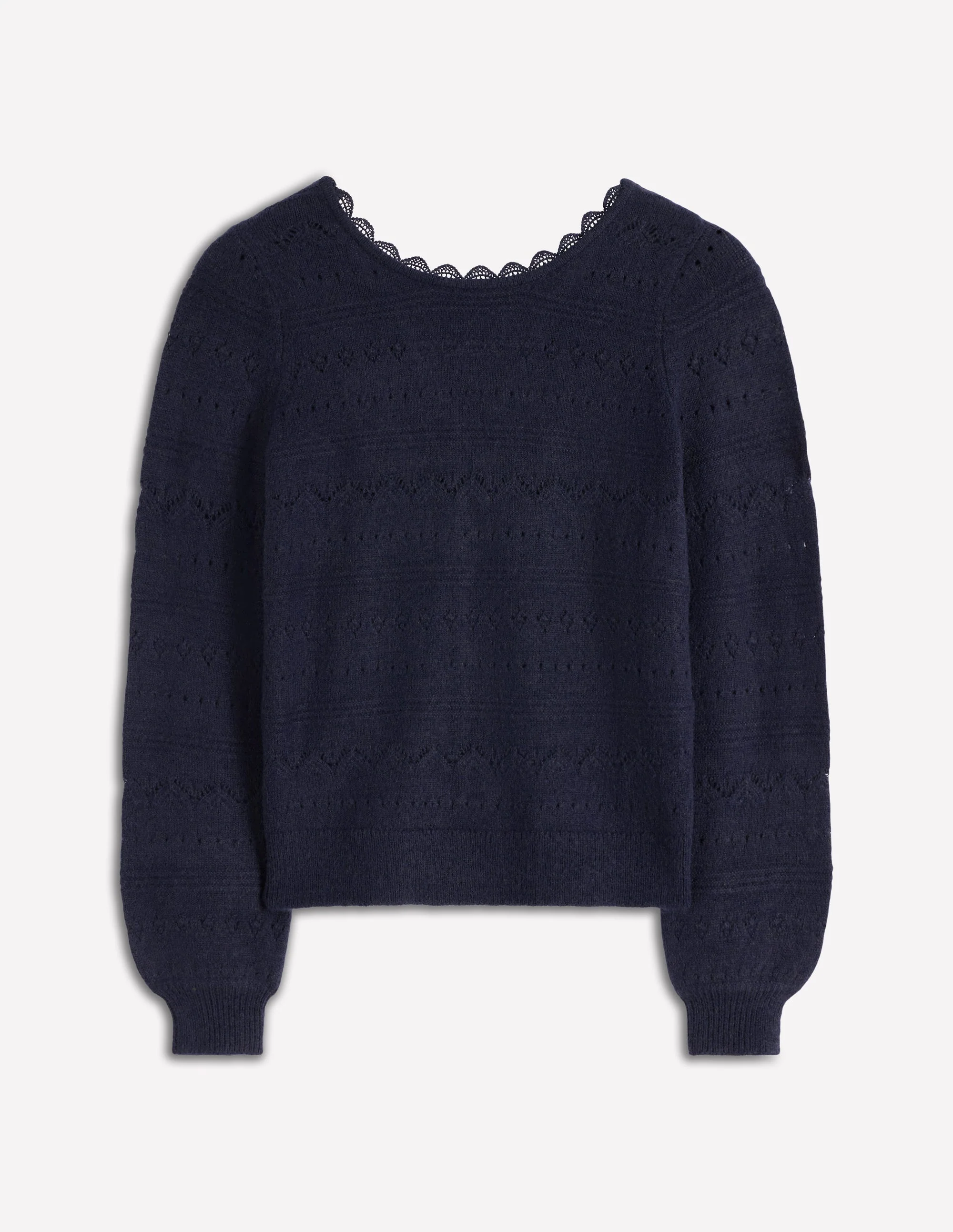 Leticia Pullover mit Spitzenbesatz-Marineblau - Image 6