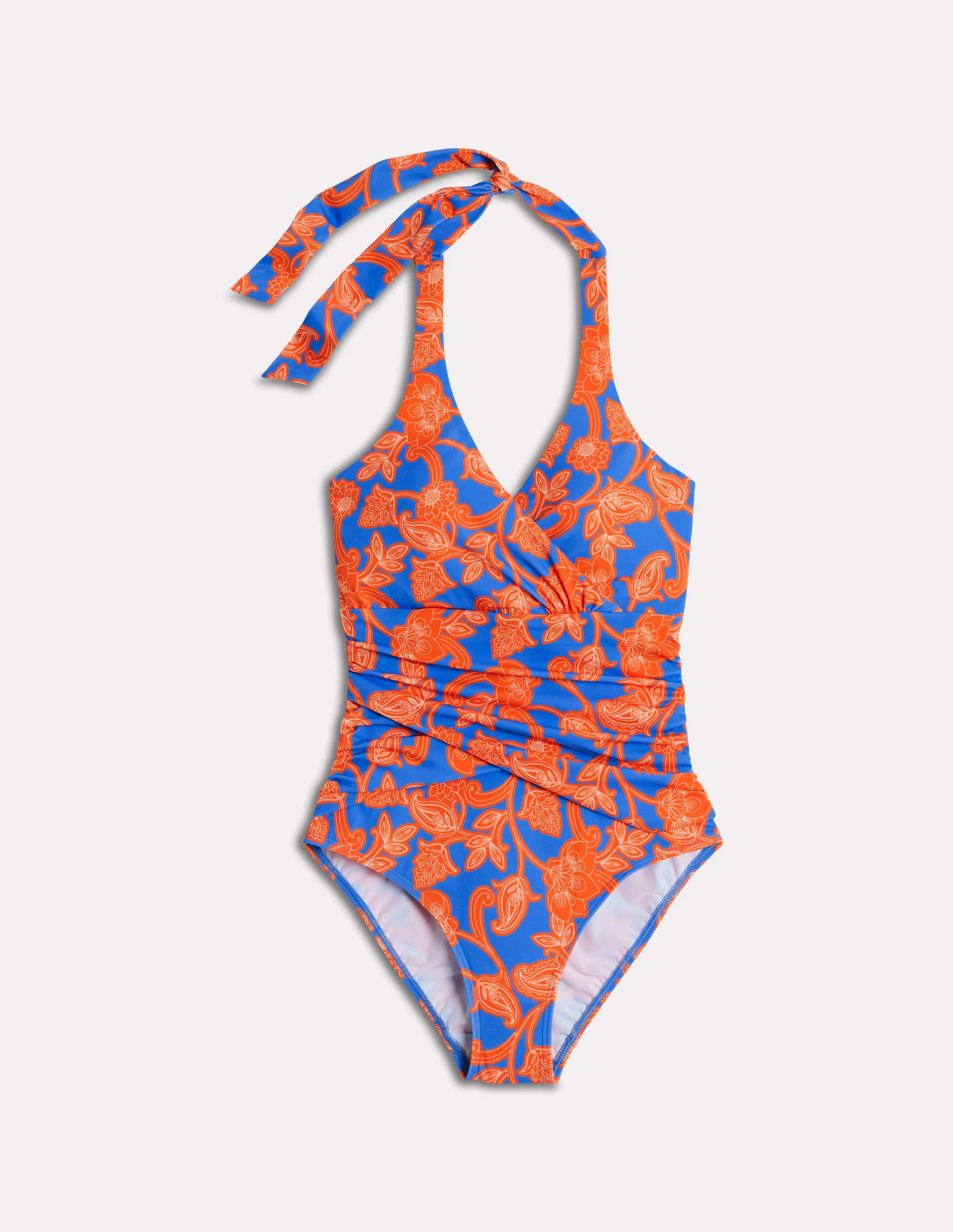 Levanzo Neckholder-Badeanzug-Jaffa-Orange, Paisley-Wirbel - Image 8