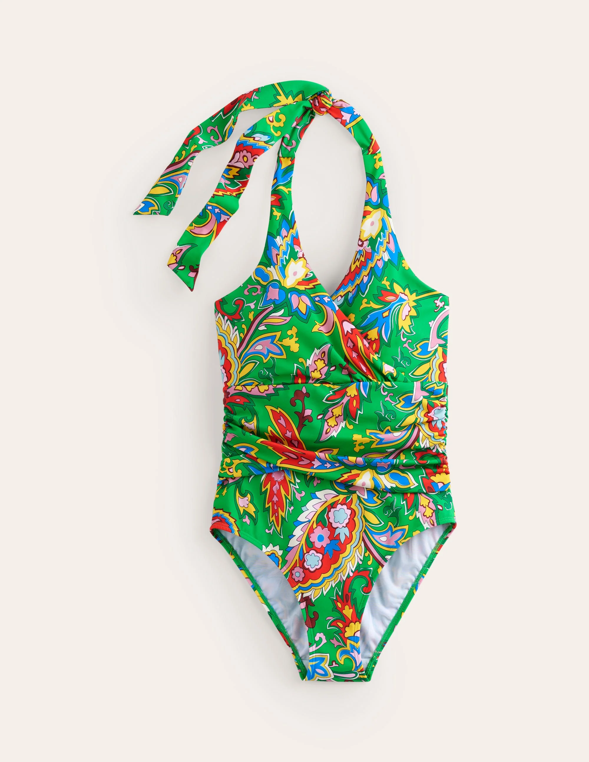 Levanzo Neckholder-Badeanzug-Kelly Grün, Paisley Azurblau - Image 5