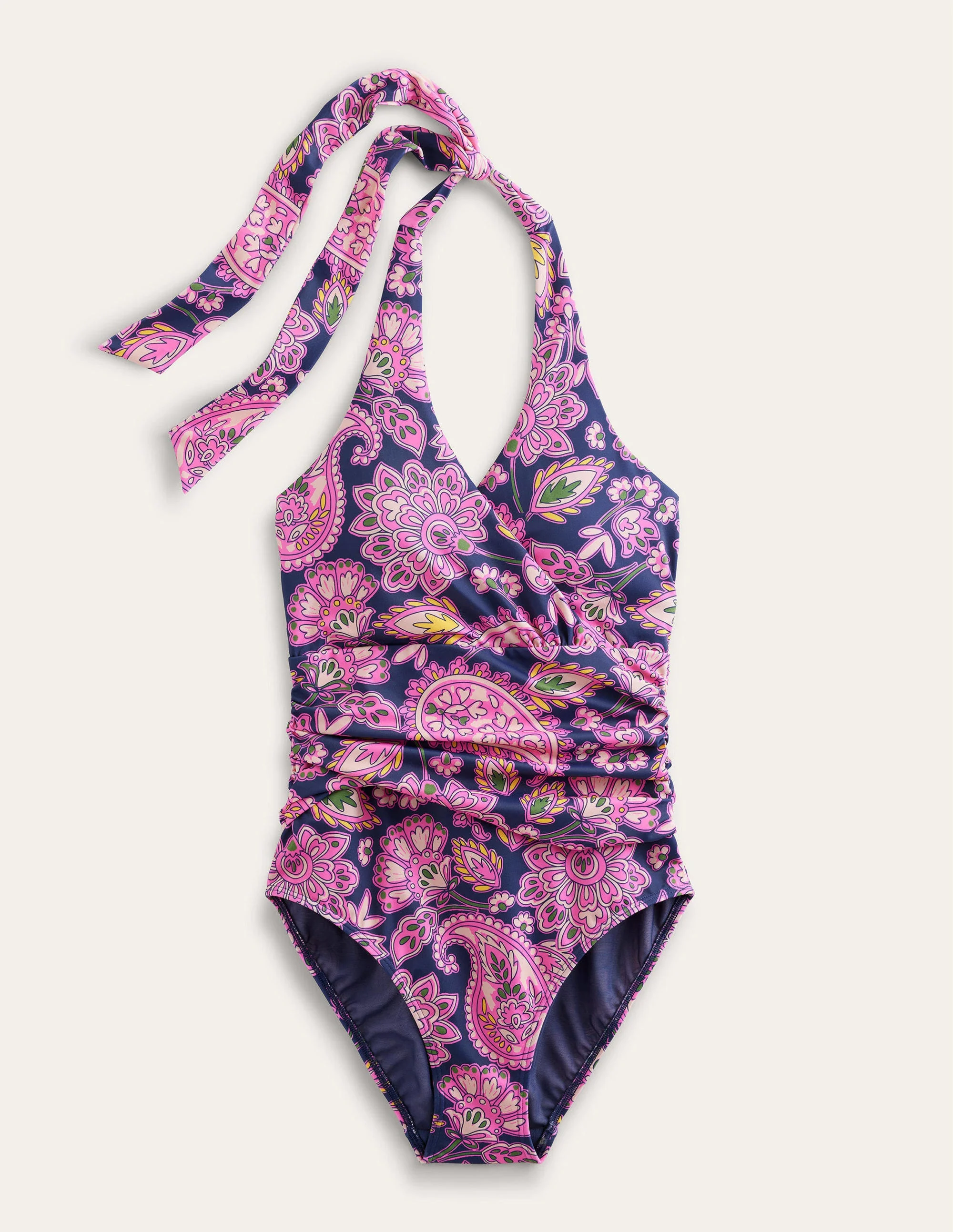 Levanzo Neckholder-Badeanzug-Marineblau, Paisleymuster - Image 7