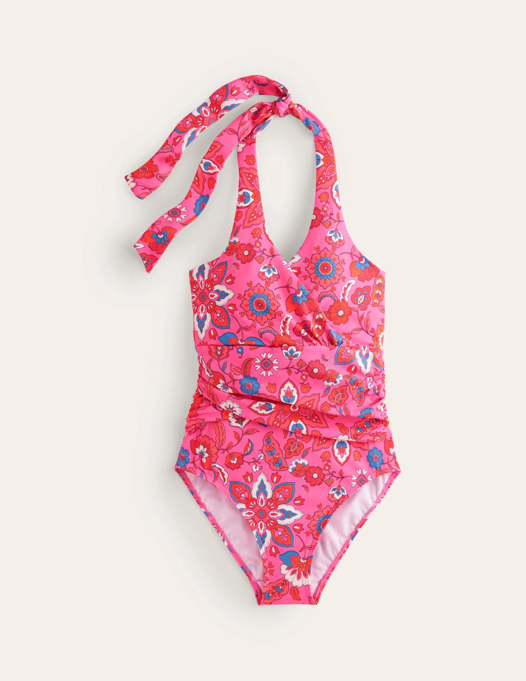 Levanzo Neckholder-Badeanzug-Rosa, Botanisch Welle - Image 5