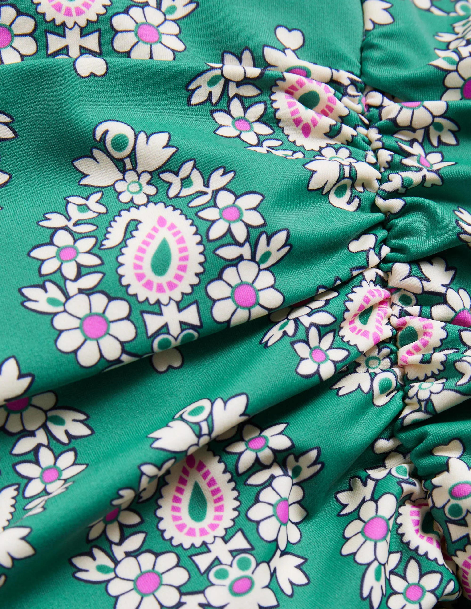 Levanzo Neckholder-Badeanzug-Waldgrün, Opulentes Paisleymuster - Image 5