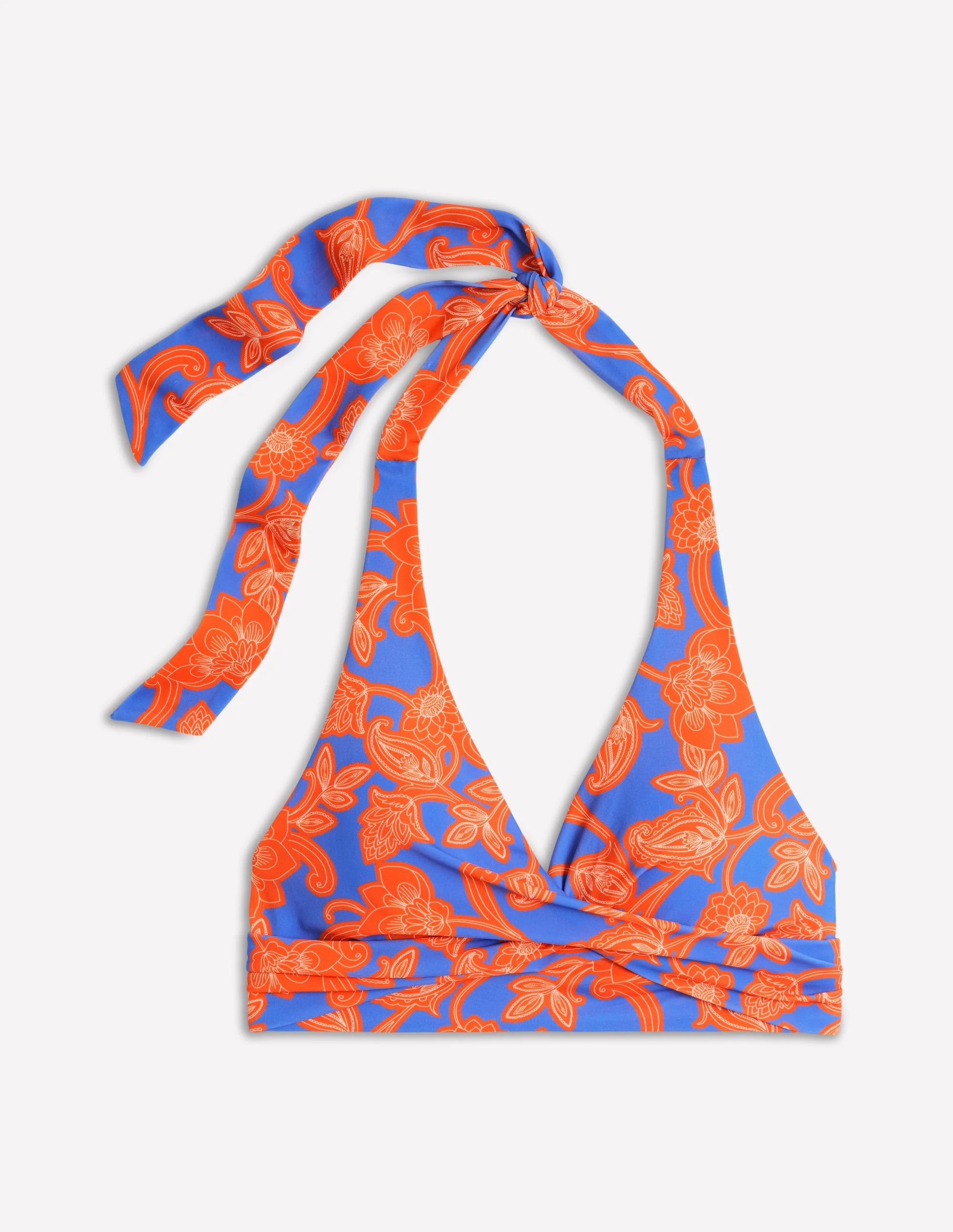 Levanzo Neckholder-Bikinioberteil-Jaffa-Orange, Paisley-Wirbel - Image 7