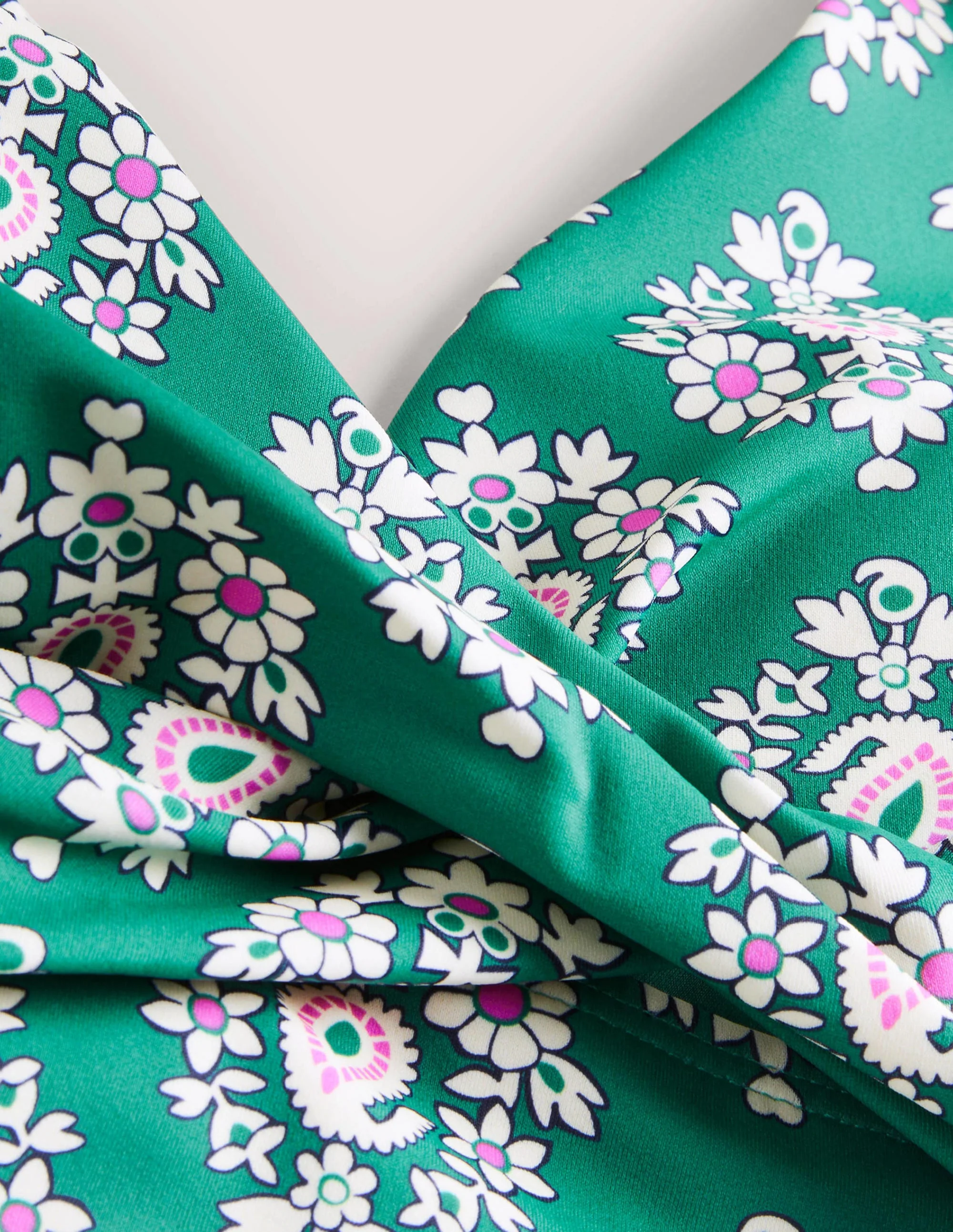 Levanzo Neckholder-Bikinioberteil-Waldgrün, Opulentes Paisleymuster - Image 6