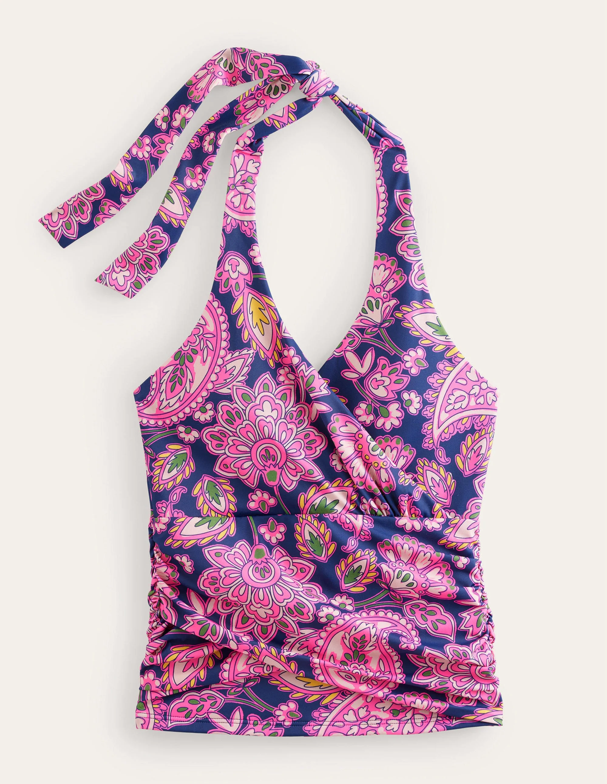 Levanzo Neckholder-Tankinioberteil-Marineblau, Paisleymuster - Image 5