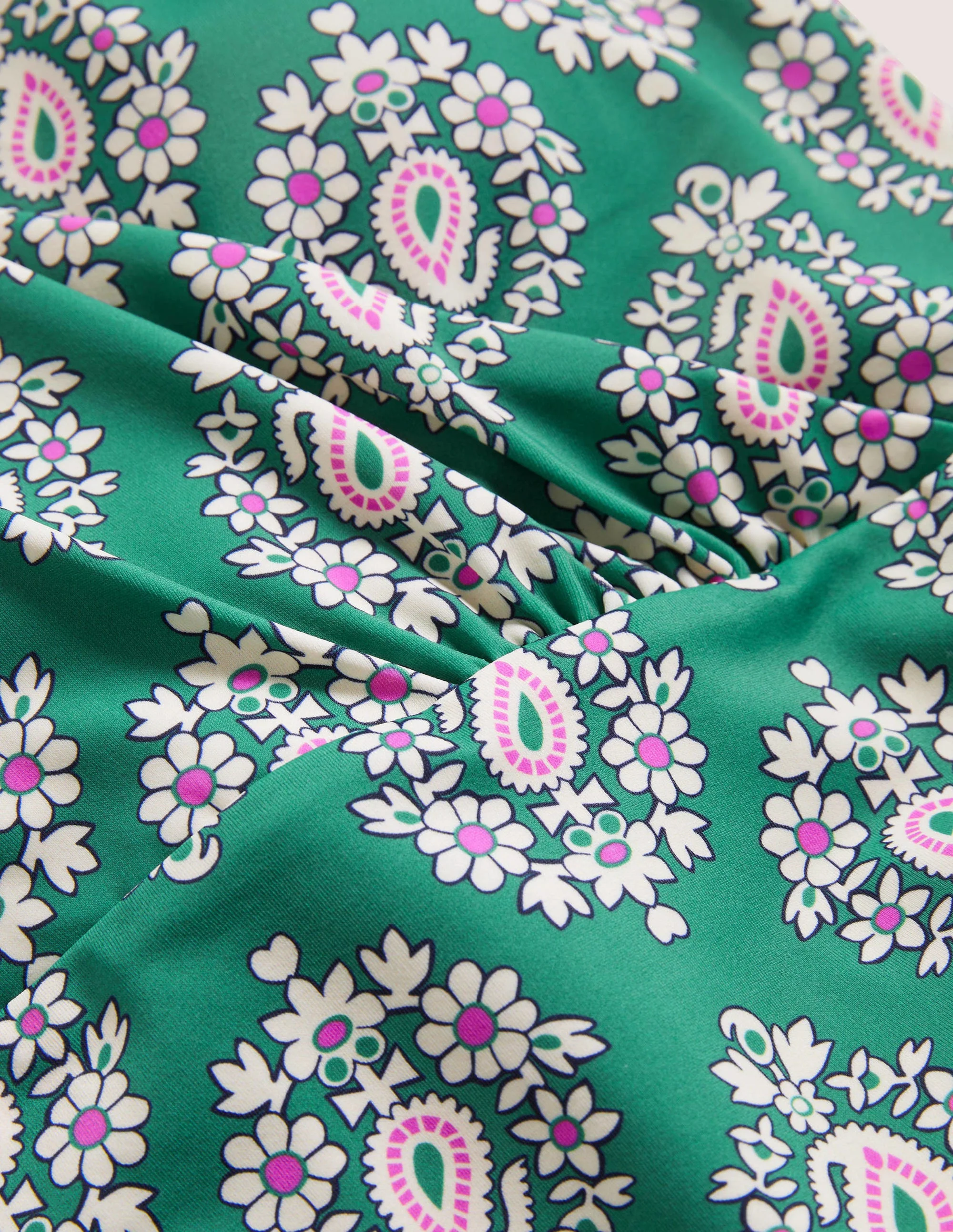 Levanzo Neckholder-Tankinioberteil-Waldgrün, Opulentes Paisleymuster - Image 5