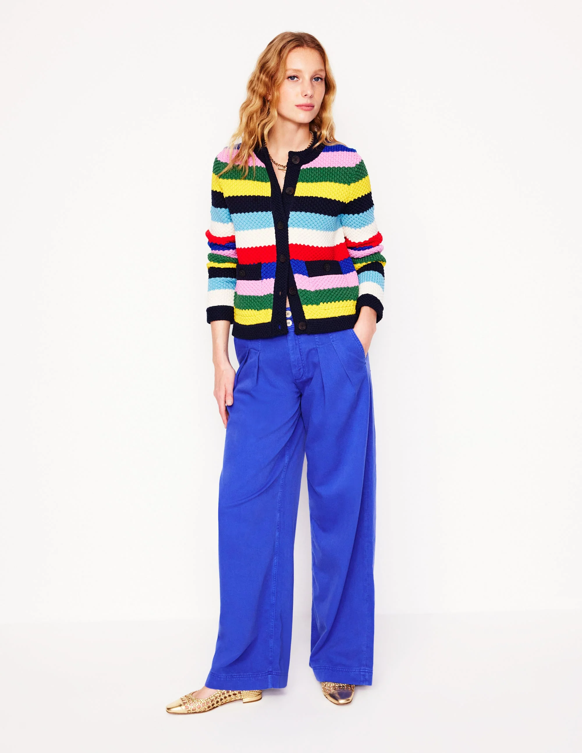 Libby Strickjacke-Mohnblumenrot, Blau Bunt - Image 4