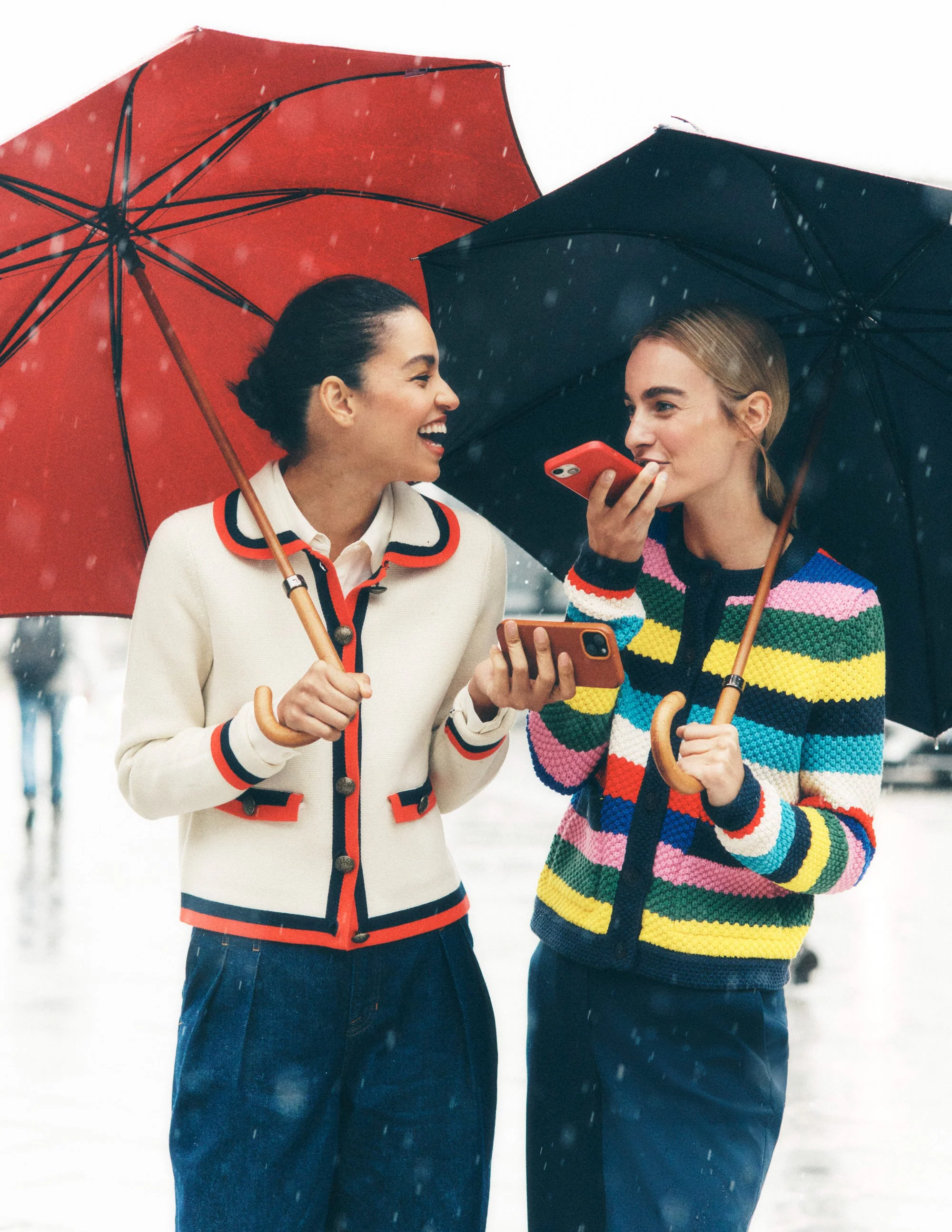 Libby Strickjacke-Mohnblumenrot, Blau Bunt - Image 7