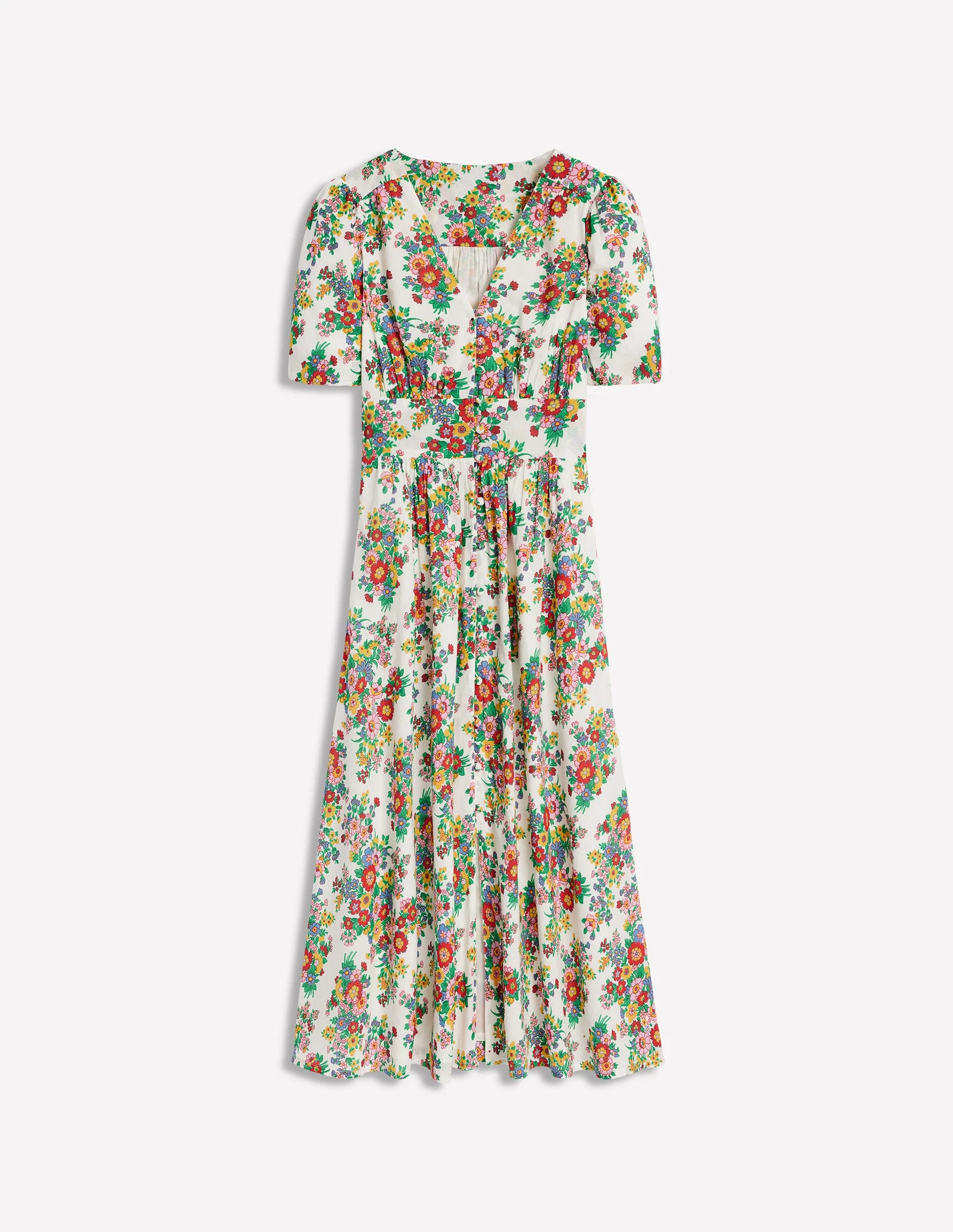 Lillian Baumwoll-Midikleid-Bunt, Bouquet-Cluster - Image 7