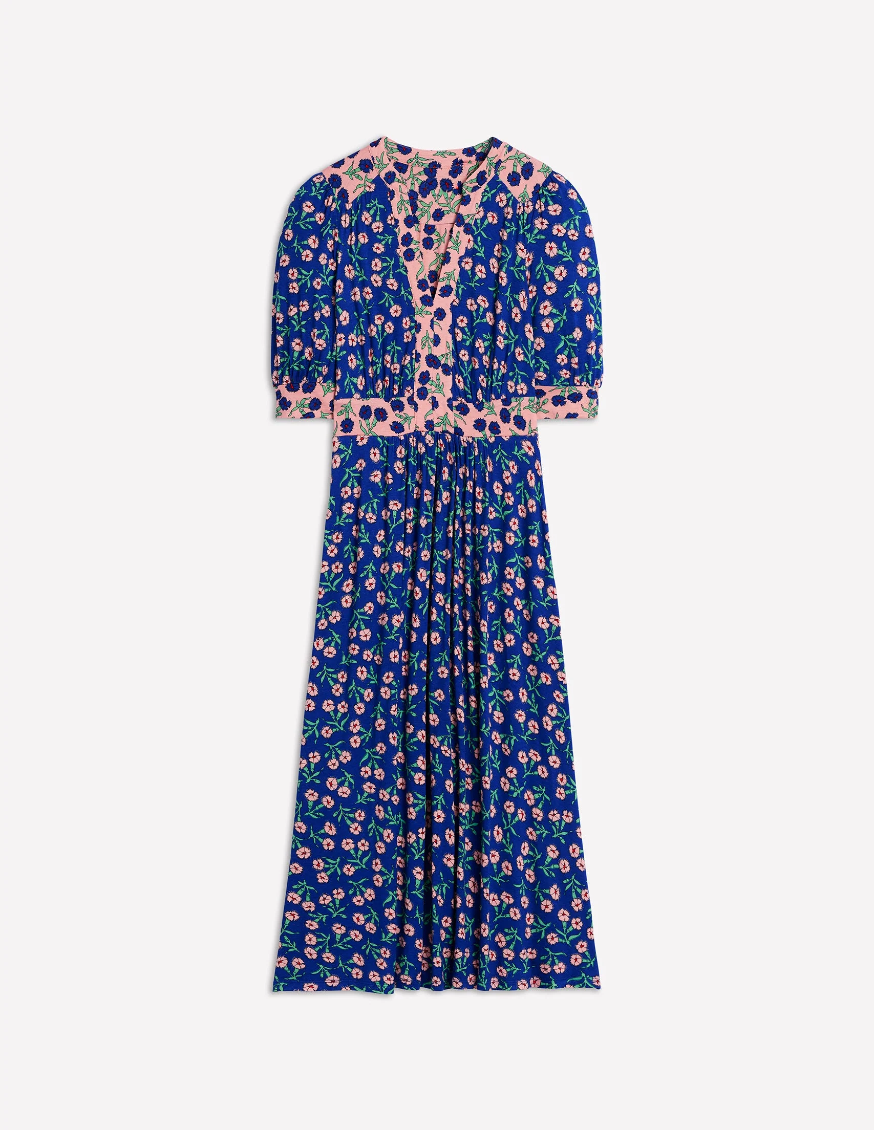 Lily Midi-Teekleid aus Jersey-Leuchtendes Blau, Nelkenzweig - Image 7