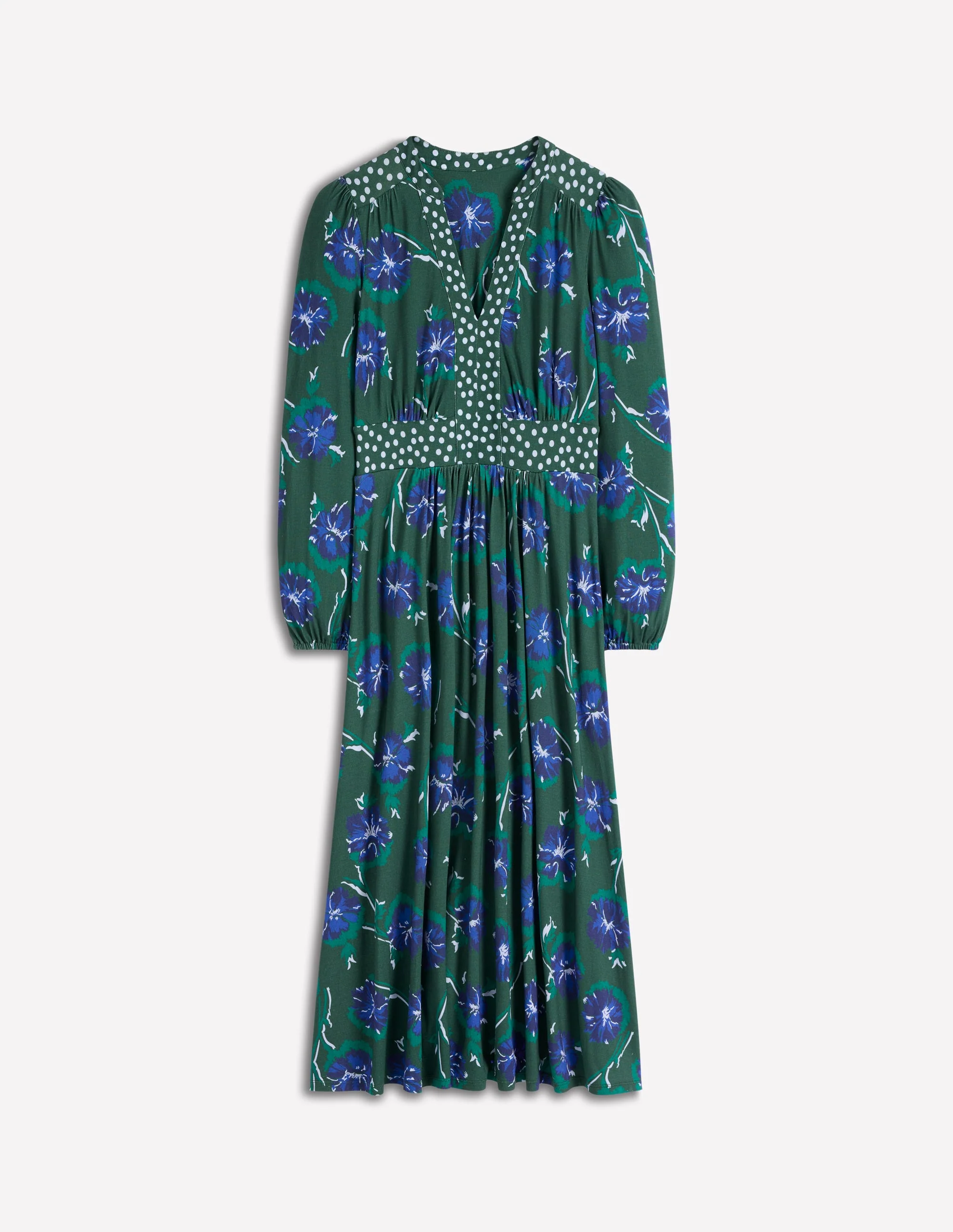 Lily Midikleid mit langen Ärmeln-Smaragdgrün, Zarte Nelke - Image 6