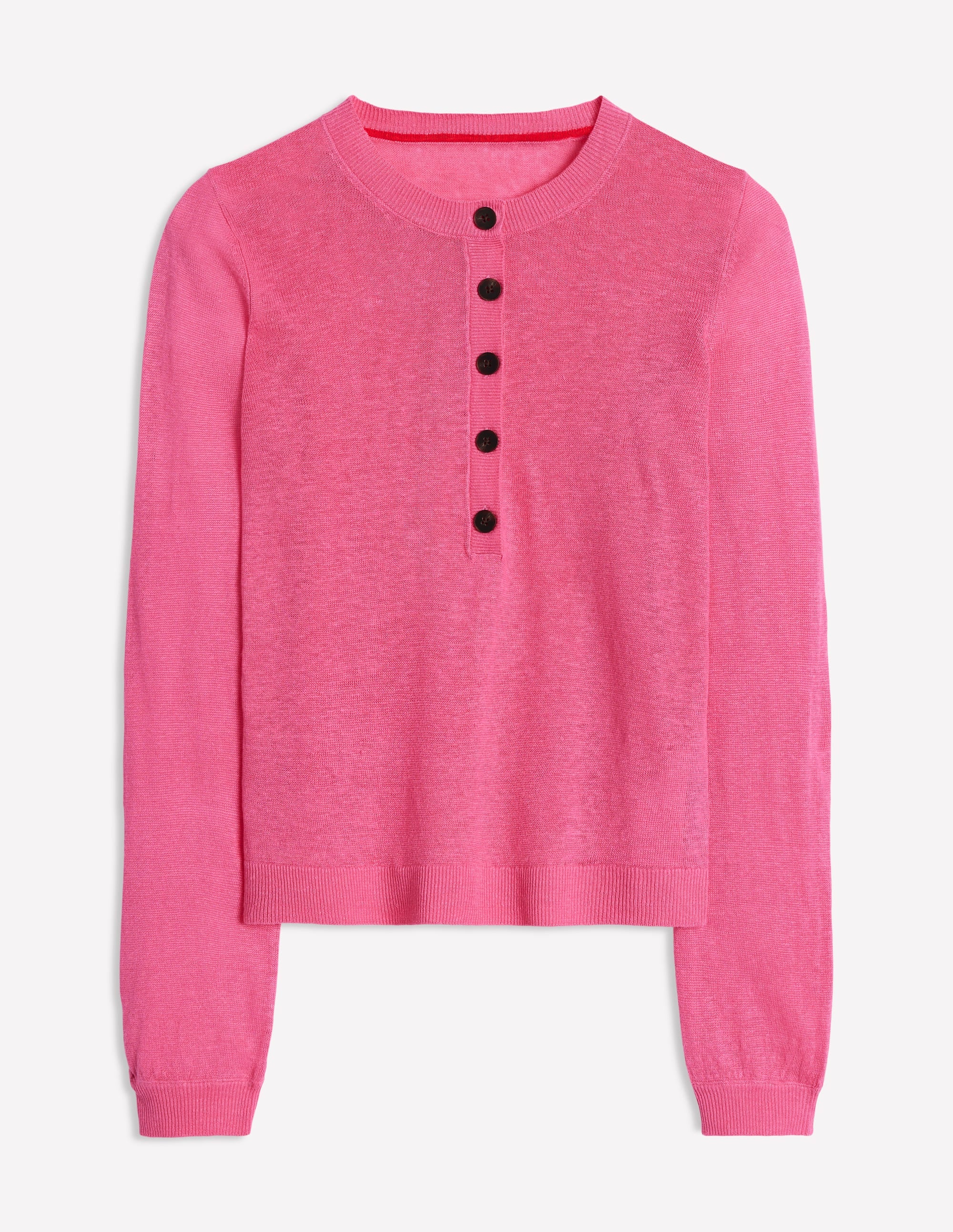 Liv Henley-Pullover aus Leinen-Rosa Rose - Image 9