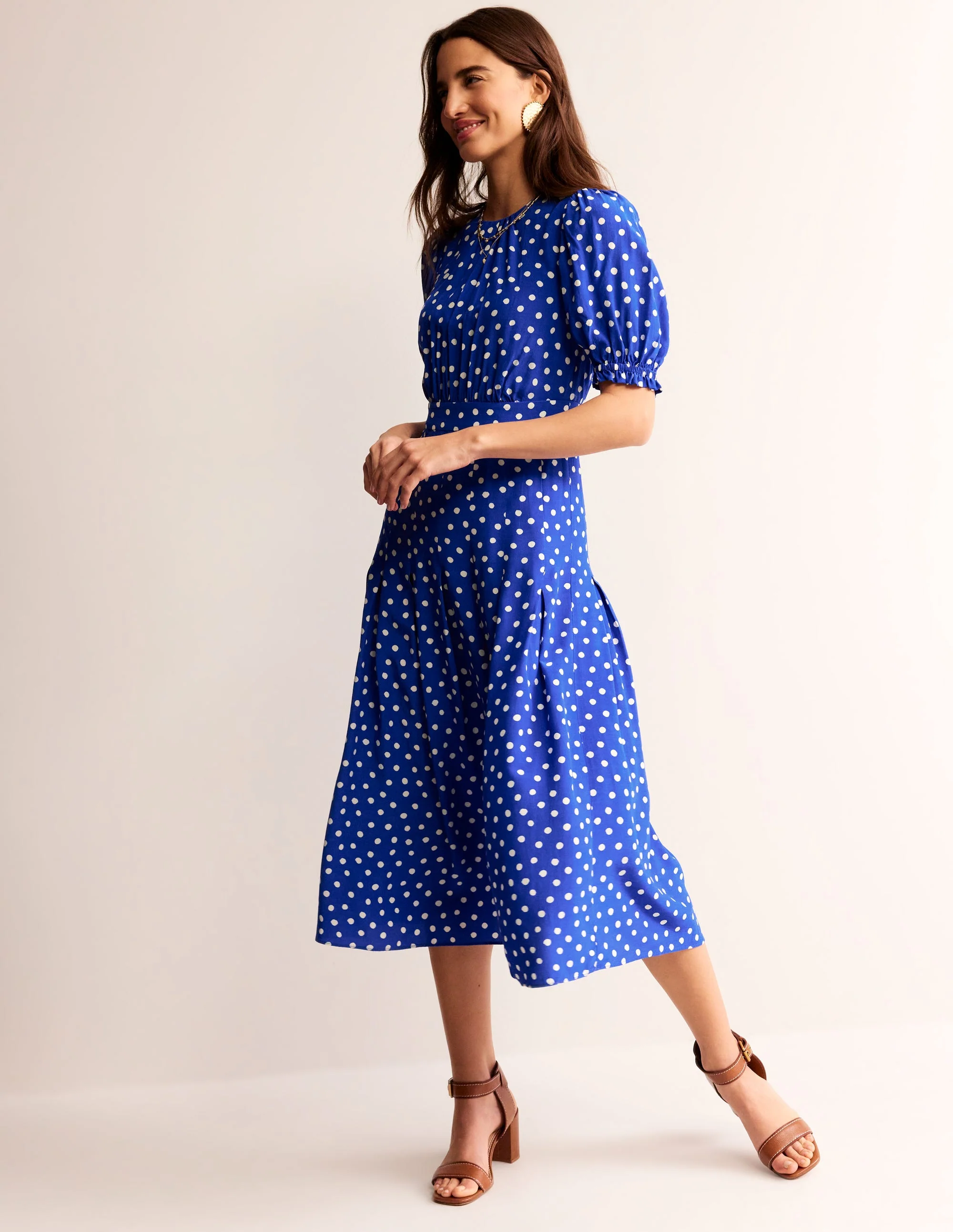Liv Midikleid mit Faltendetails-Surf The Web, Abstrakte Punkte - Image 4