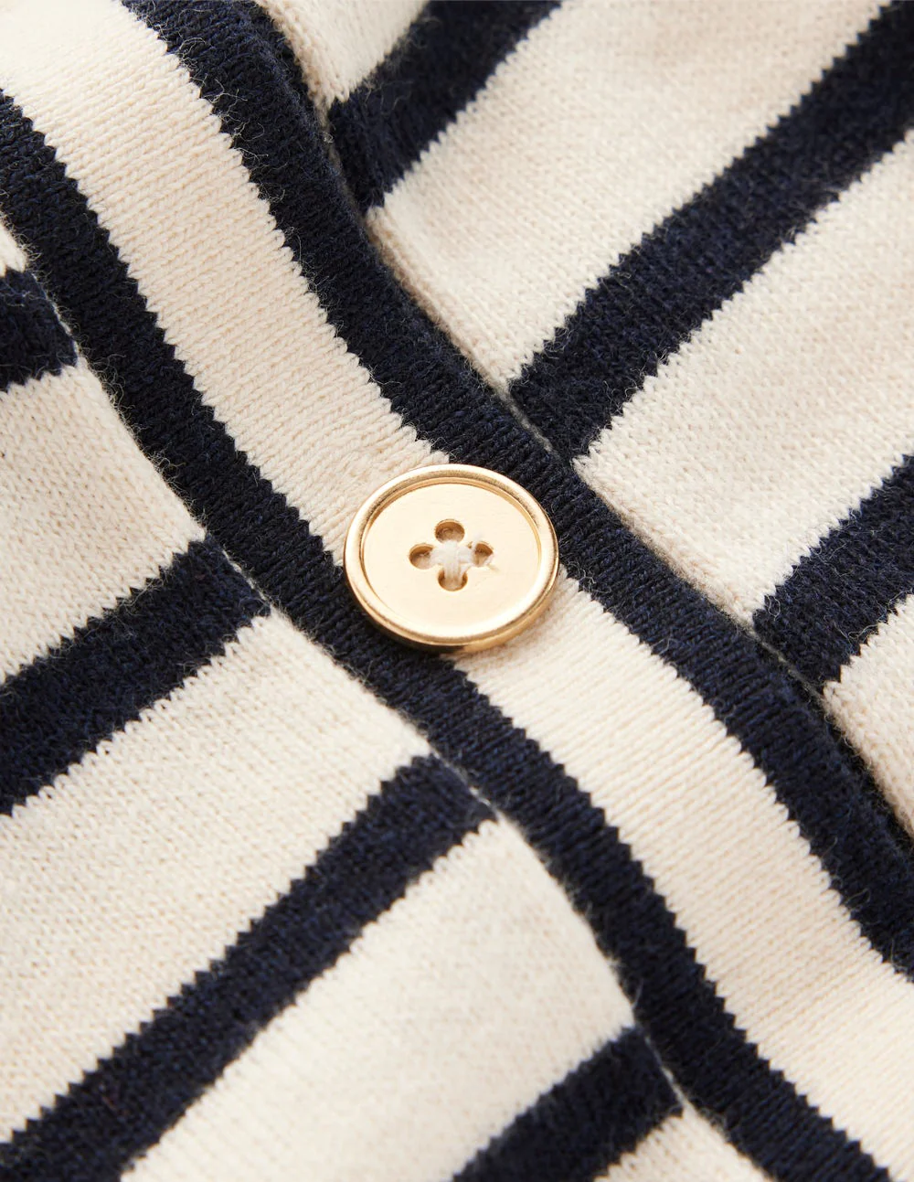 Liz Strickjacke mit Kragen-Naturweiß und Navy, Gestreift - Image 8