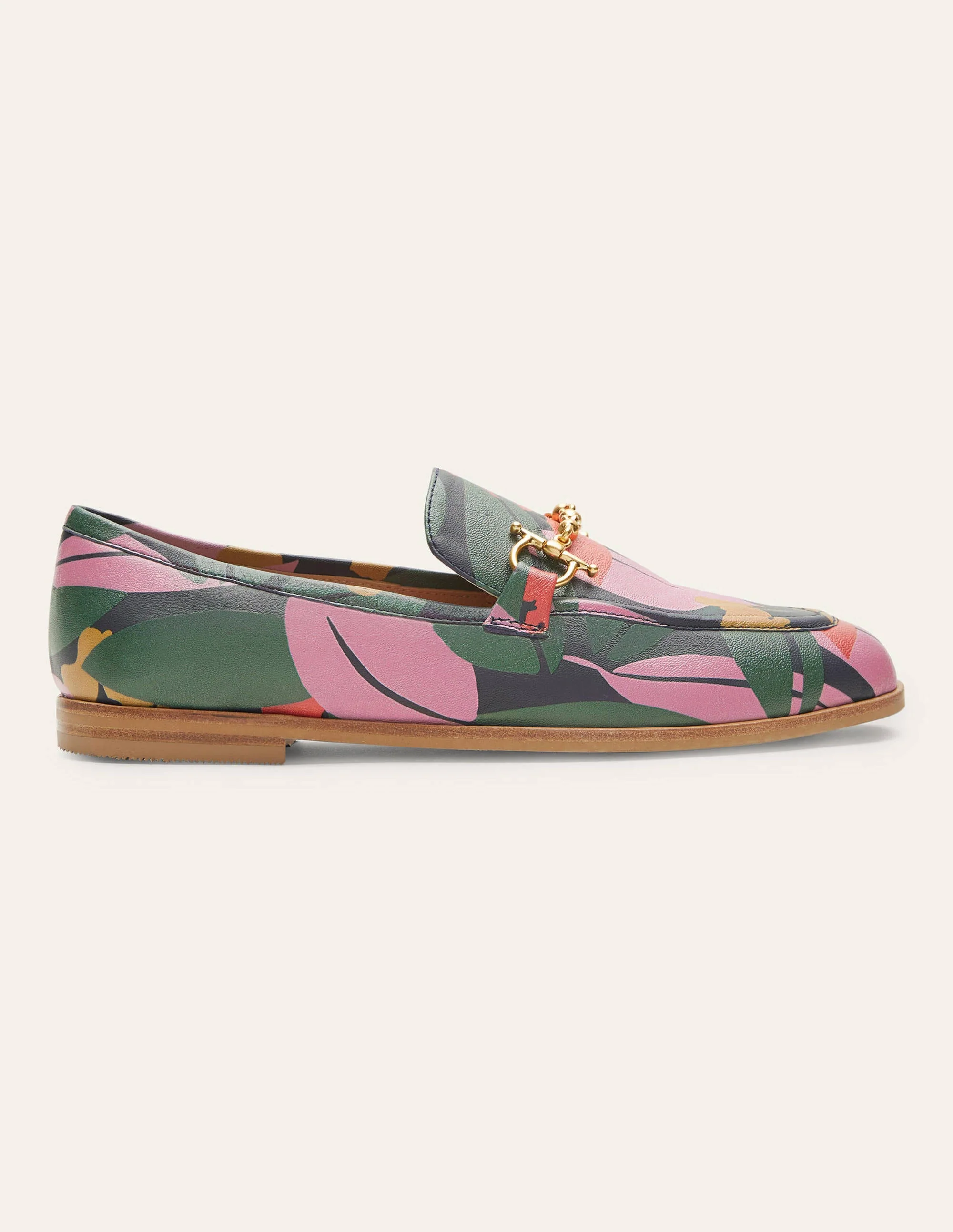 Loafer aus Leder mit Trensen-Navy, Abstrakte Blumen - Image 2