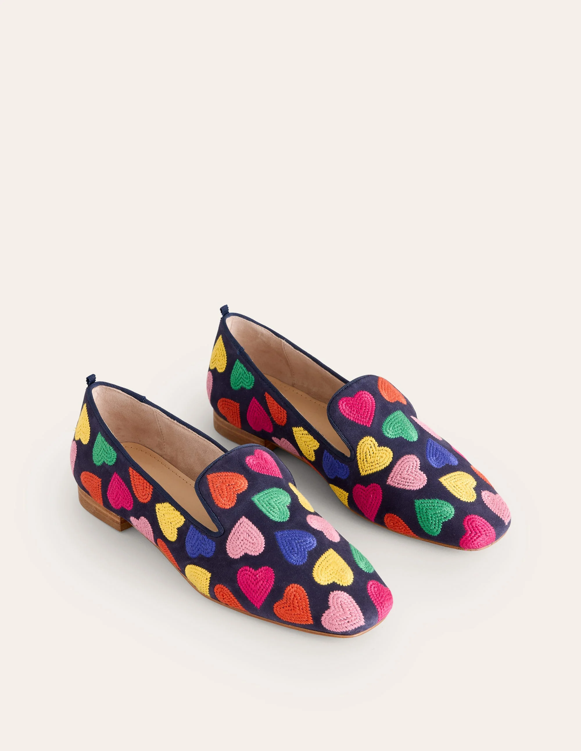 Loafer im Slipper-Stil-Bunt Marineblau Herzen - Image 3