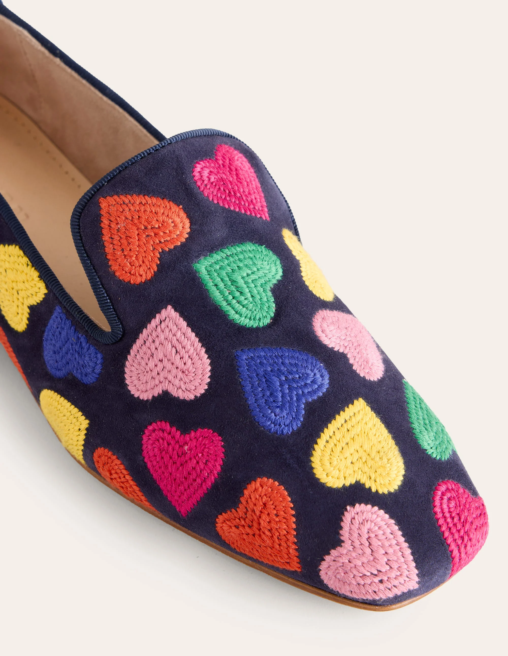 Loafer im Slipper-Stil-Bunt Marineblau Herzen - Image 4