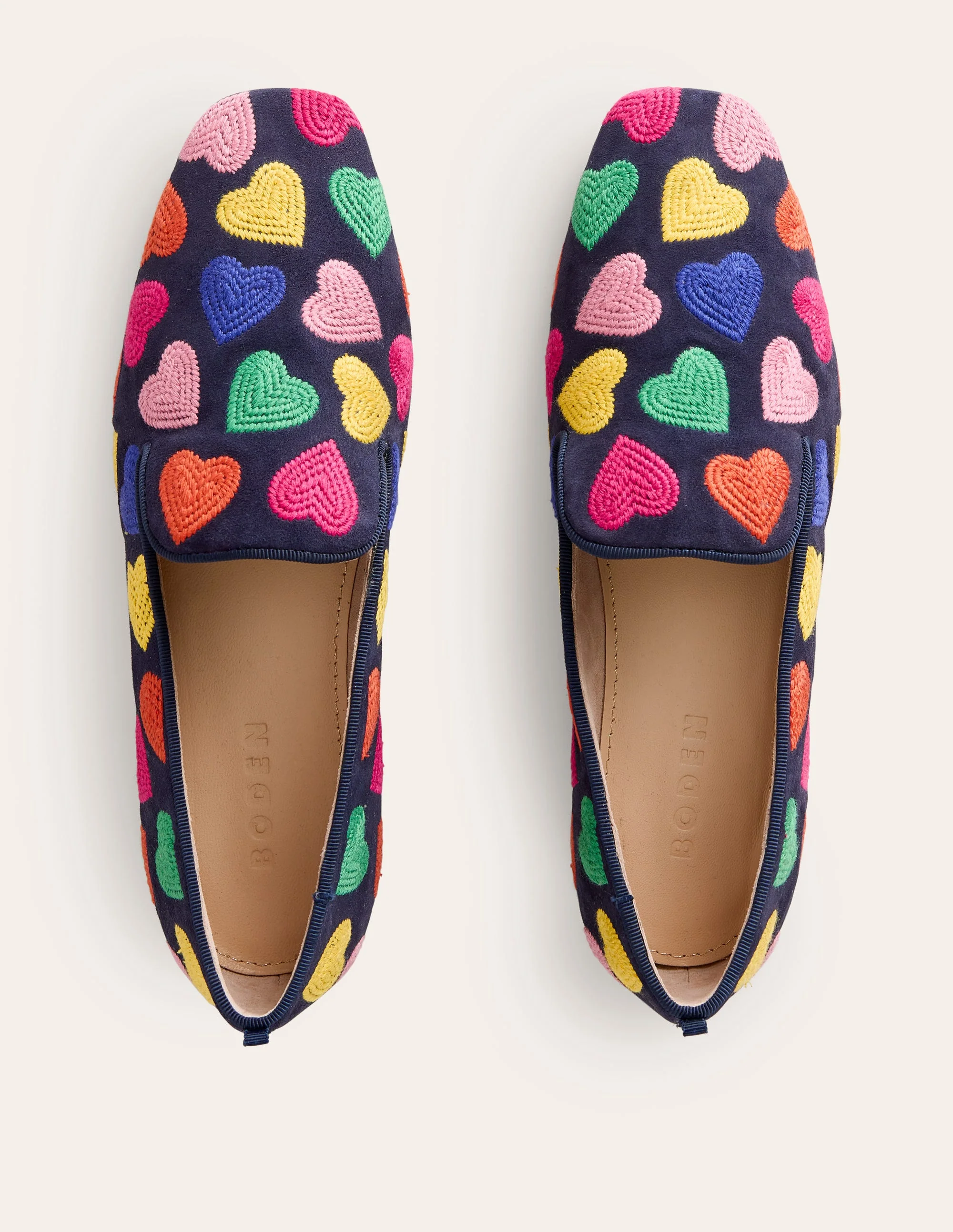 Loafer im Slipper-Stil-Bunt Marineblau Herzen - Image 5
