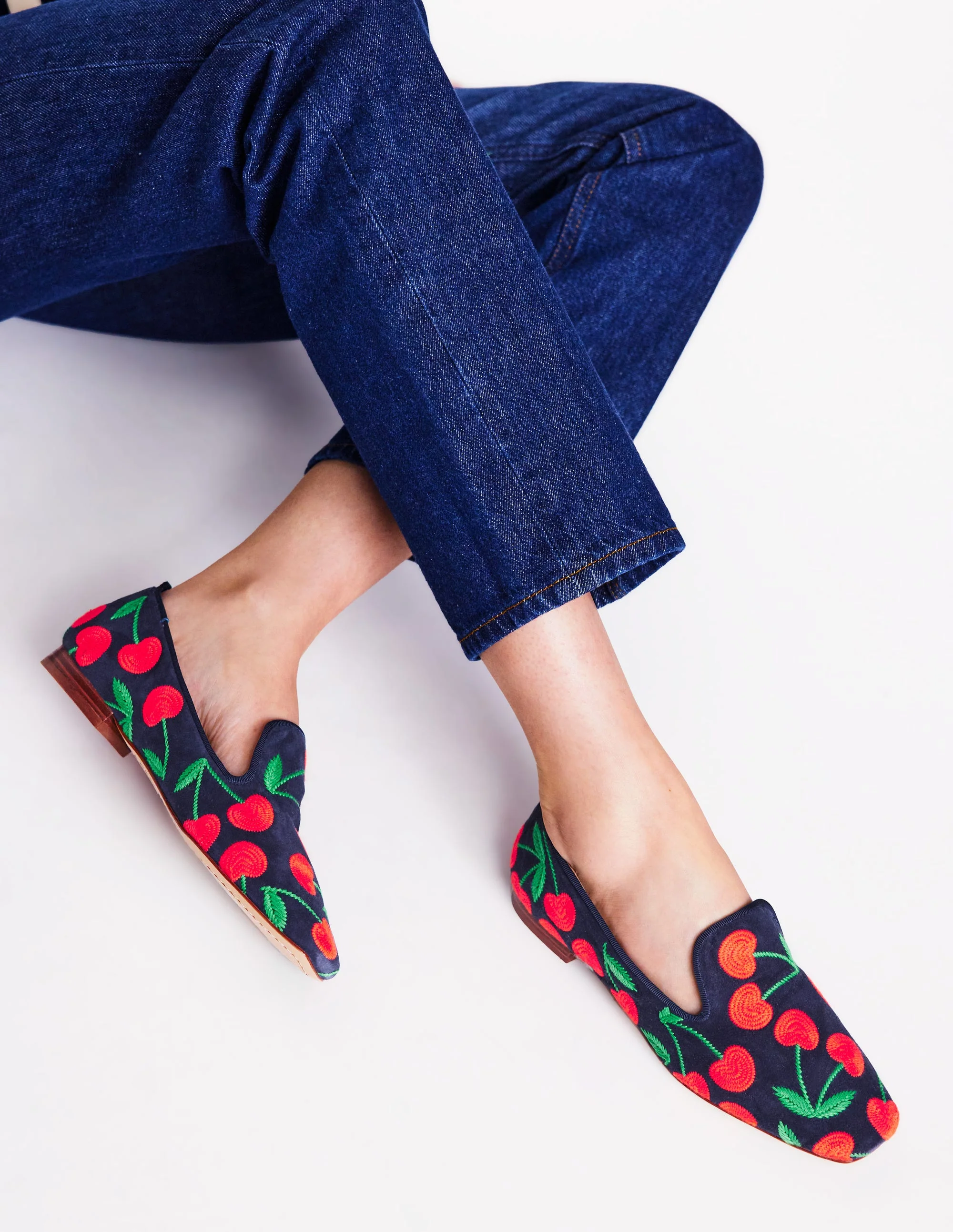 Loafer im Slipper-Stil-Marineblau Kirschen - Image 2