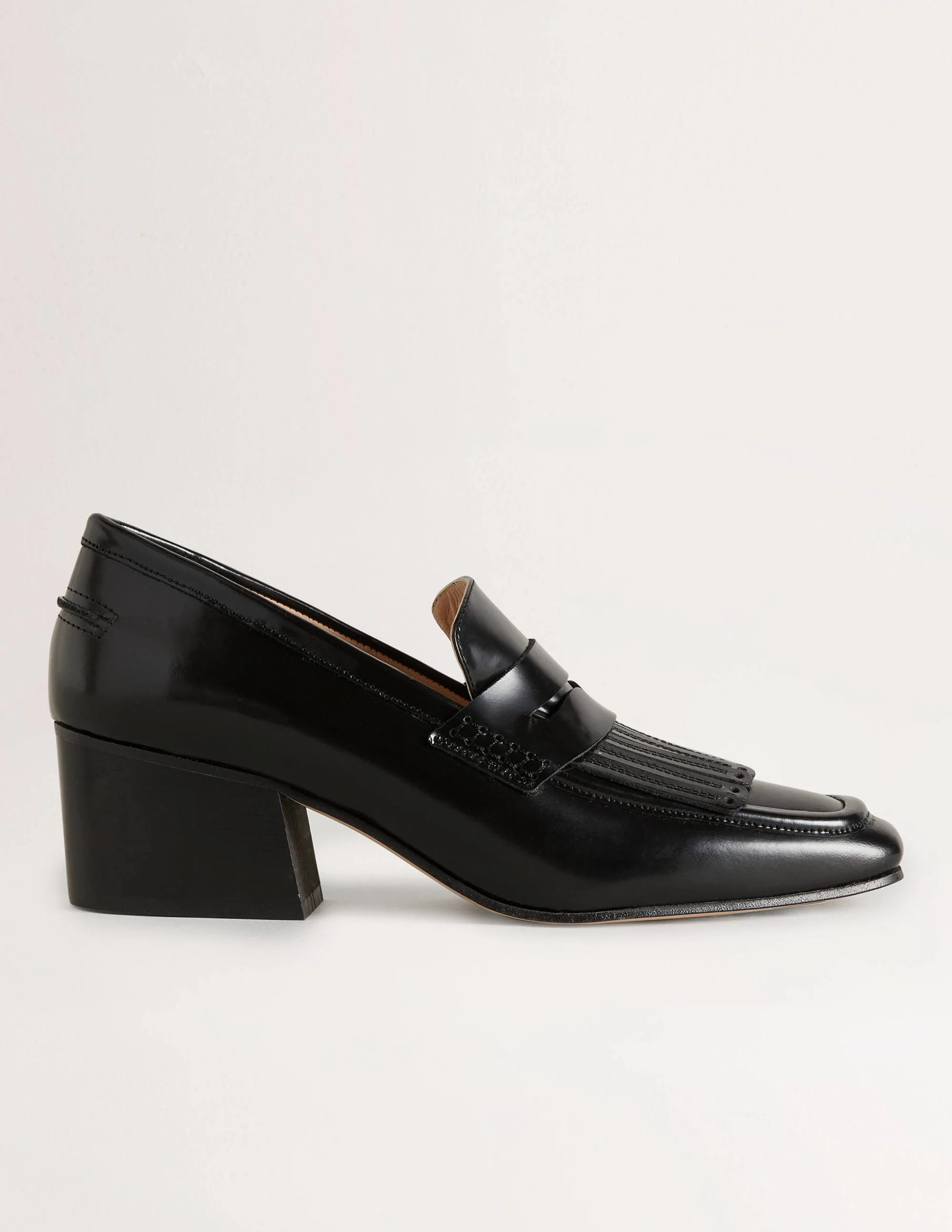 Loafer mit Blockabsatz-Schwarz