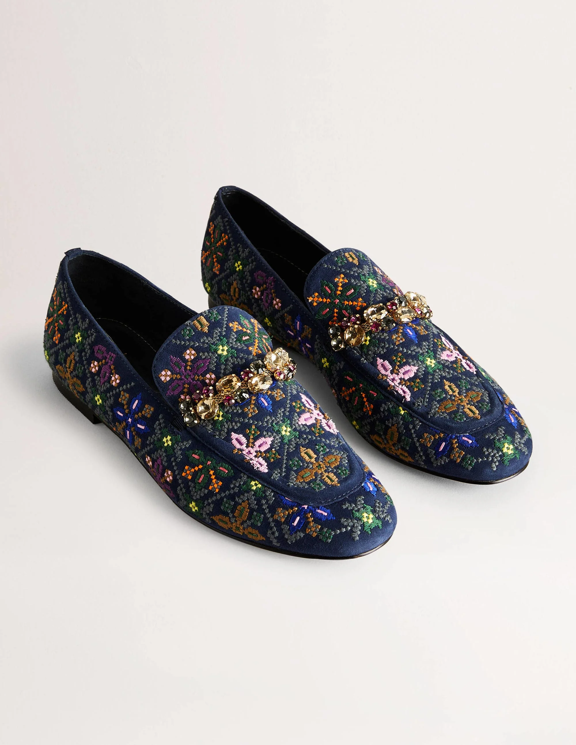Loafer mit verzierter Borte-Navy, Stickerei - Image 2