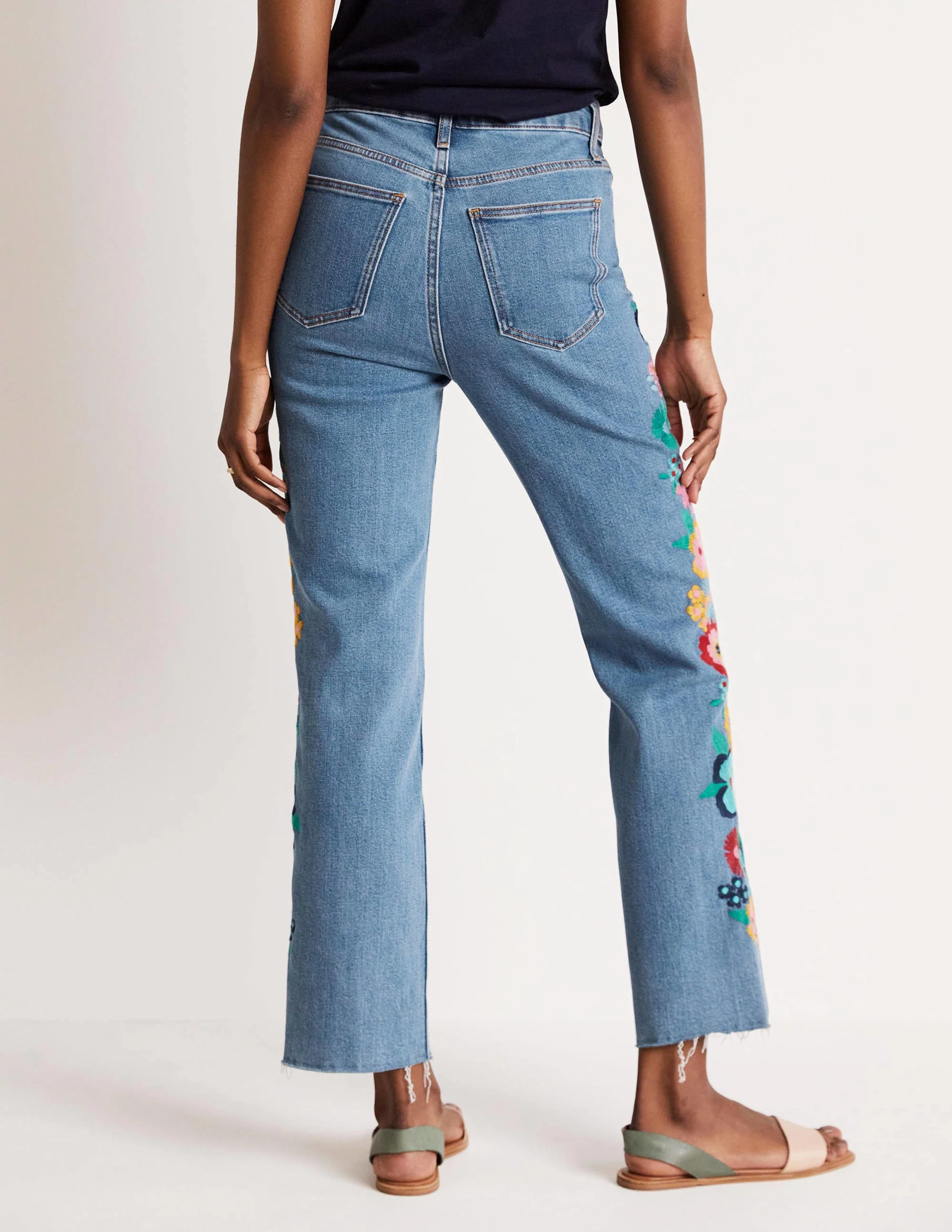 Lockere Jeans mit geradem Bein-Bunt, Blumenstickerei - Image 9