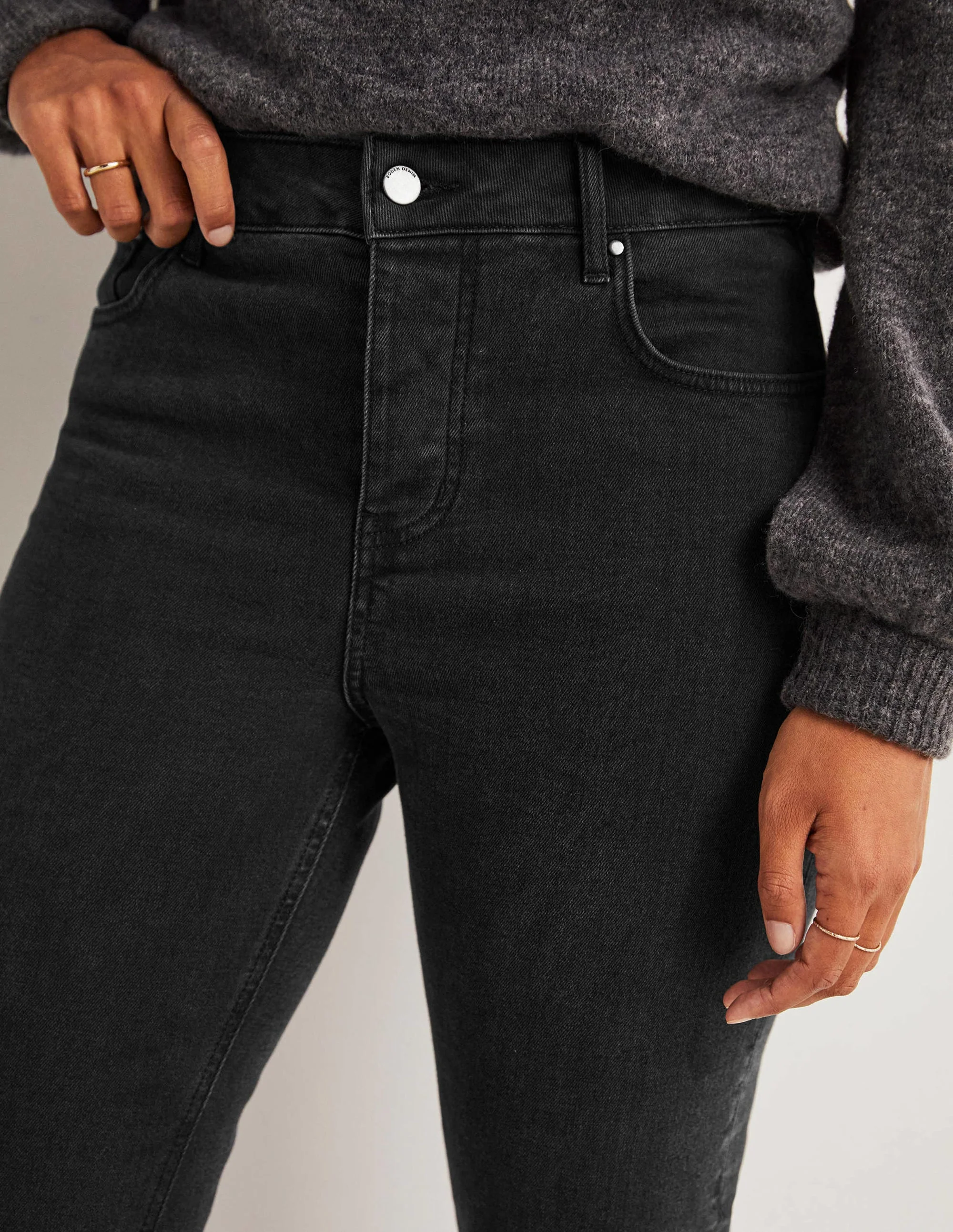 Lockere Jeans mit geradem Bein-Gewaschenes Schwarz - Image 2