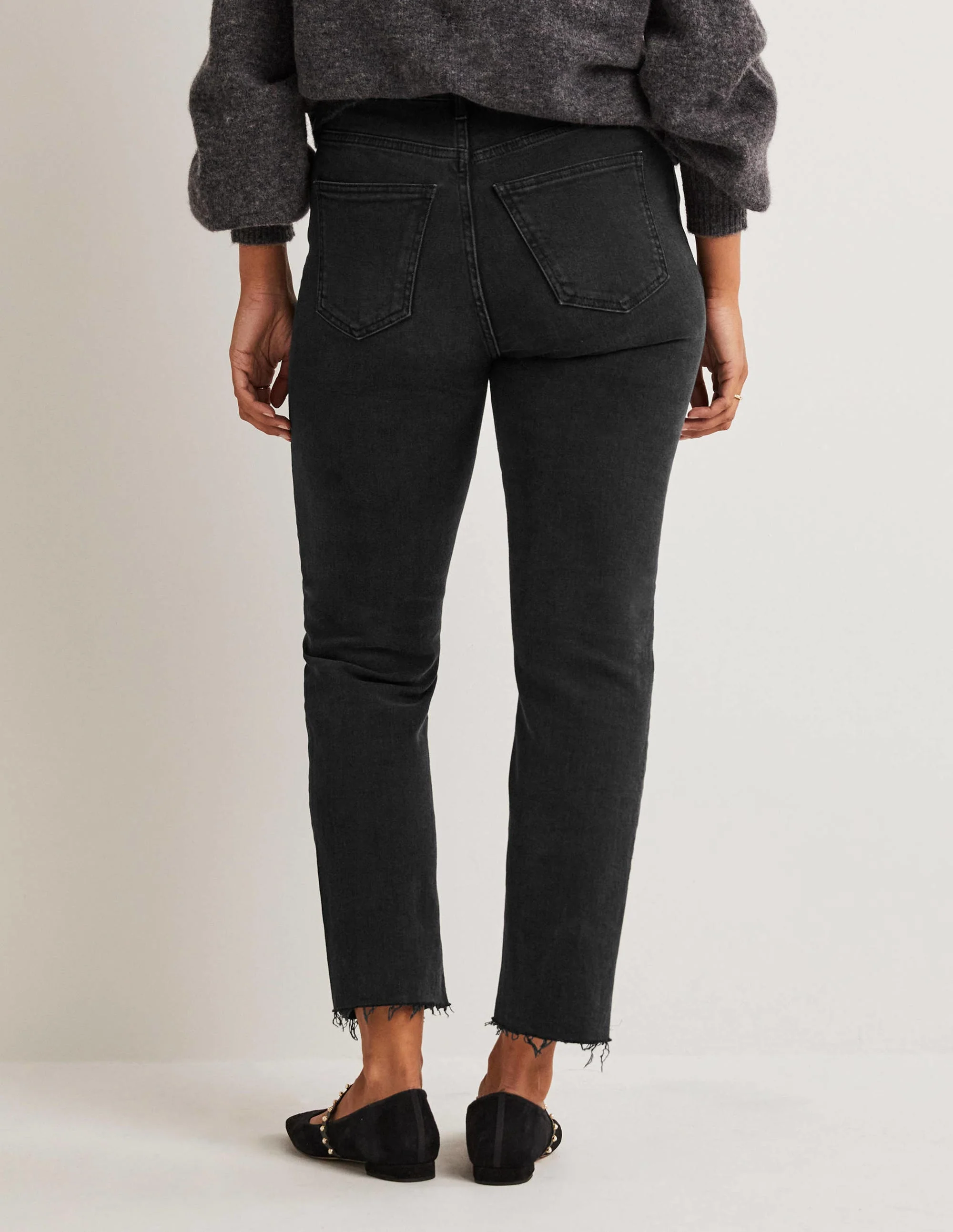 Lockere Jeans mit geradem Bein-Gewaschenes Schwarz - Image 3