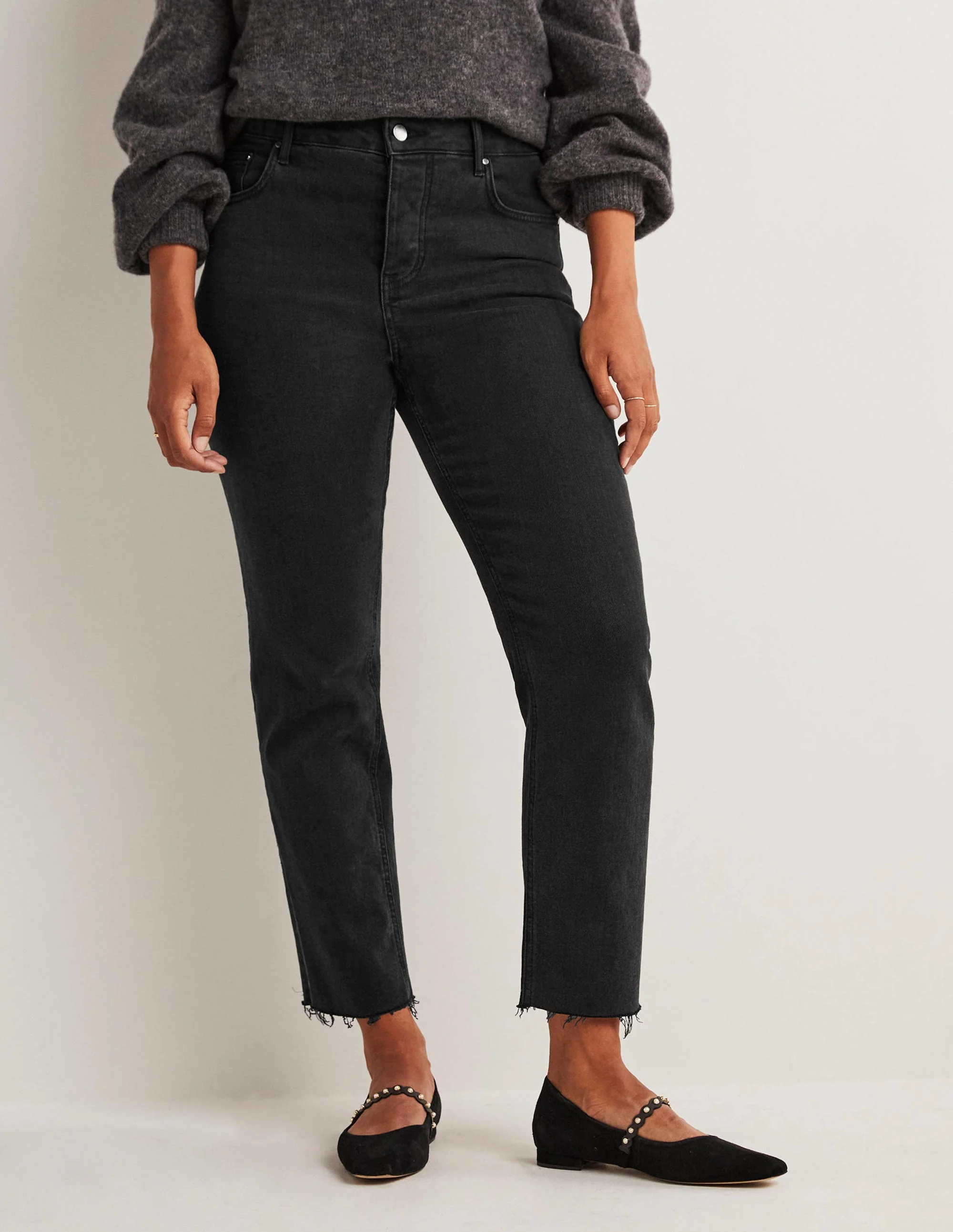 Lockere Jeans mit geradem Bein-Gewaschenes Schwarz - Image 4