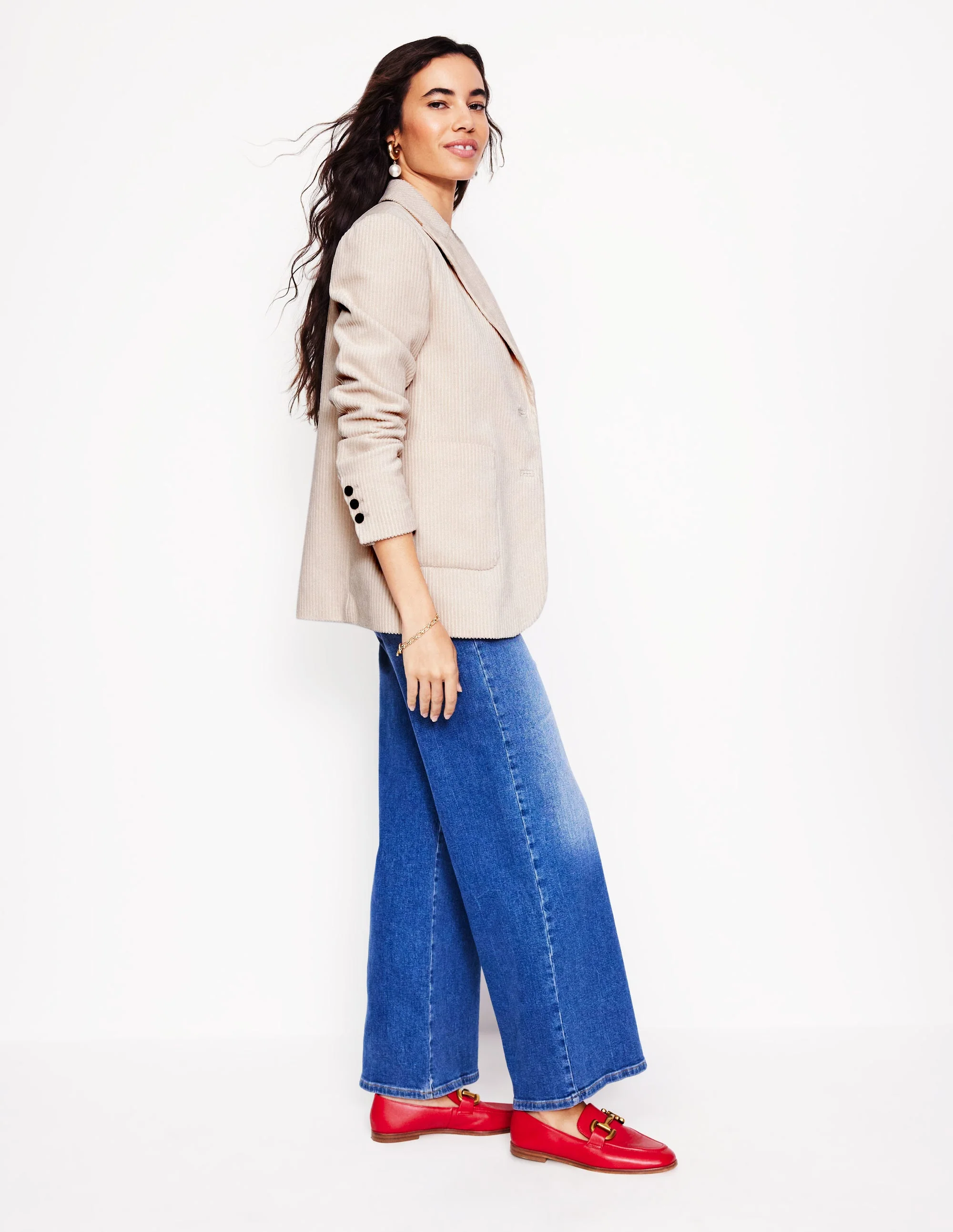 Lockerer Cordblazer-Ivory and Navy Spot - Image 5