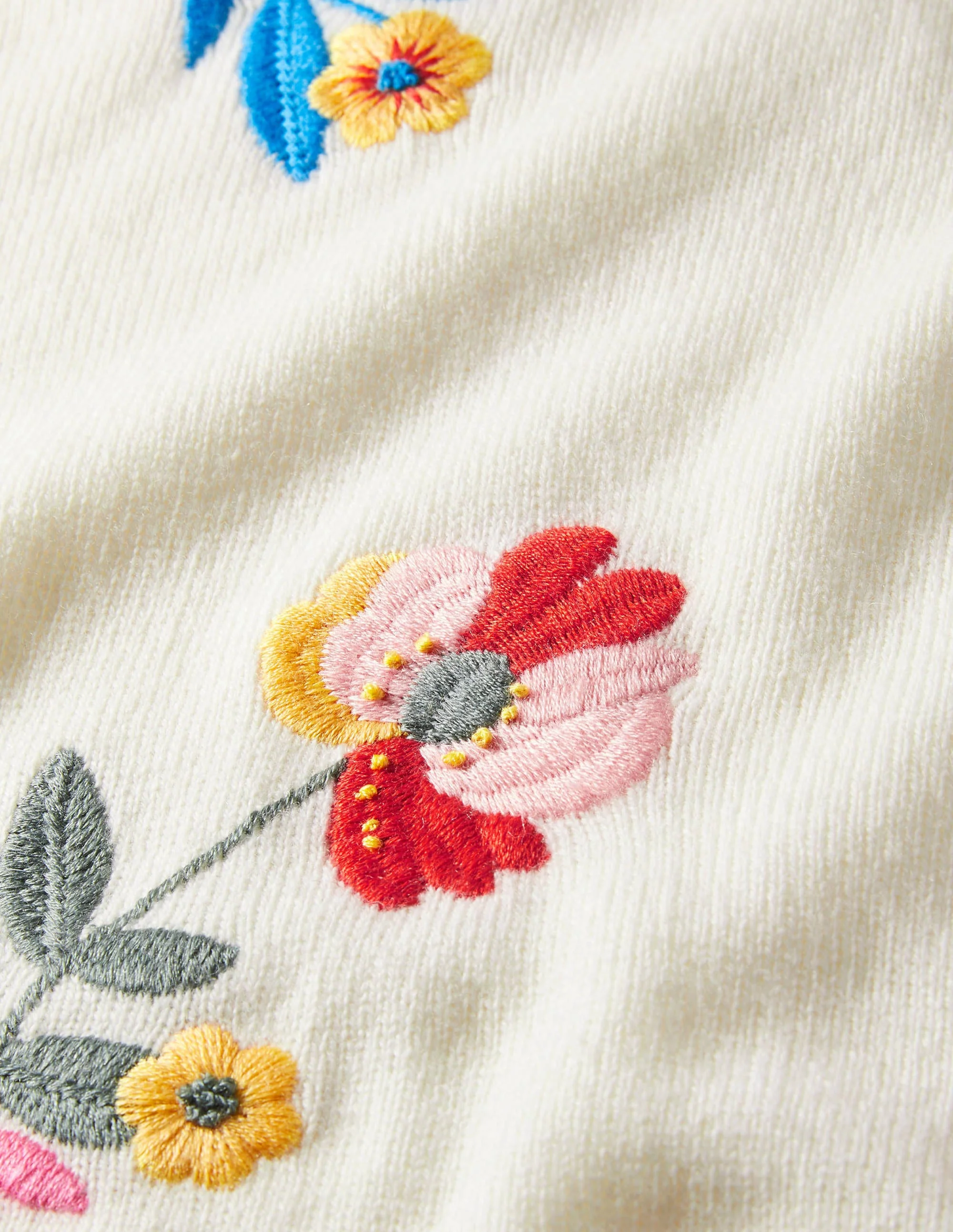 Lockerer Pullover mit Stickerei-Naturweiß - Image 6