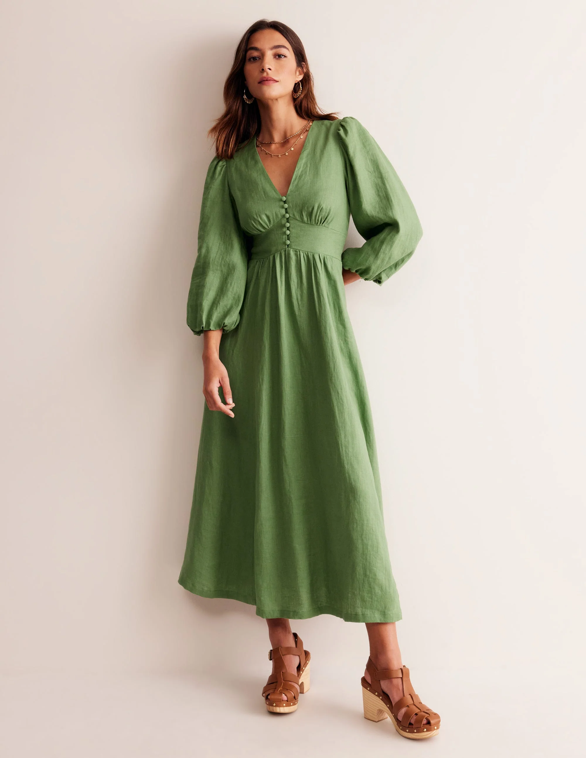 Lola Blouson-Maxikleid-Englischer Efeu