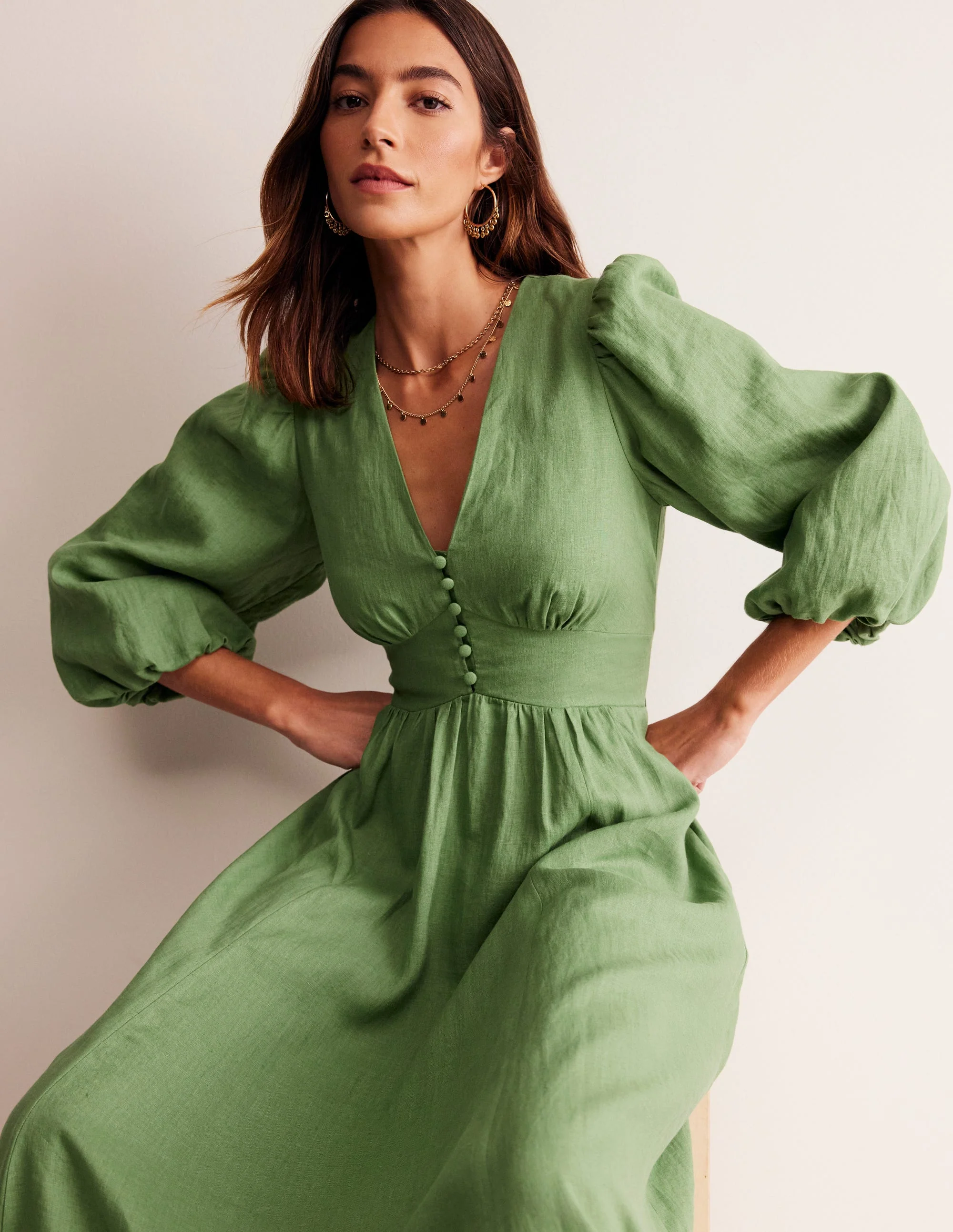 Lola Blouson-Maxikleid-Englischer Efeu - Image 4