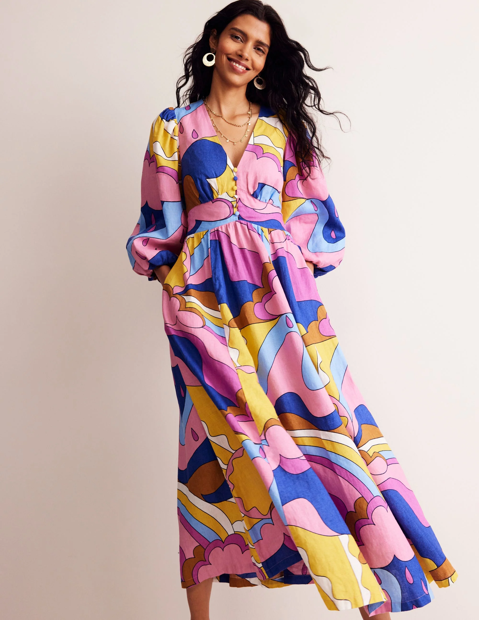 Lola Blouson-Maxikleid-Punkte