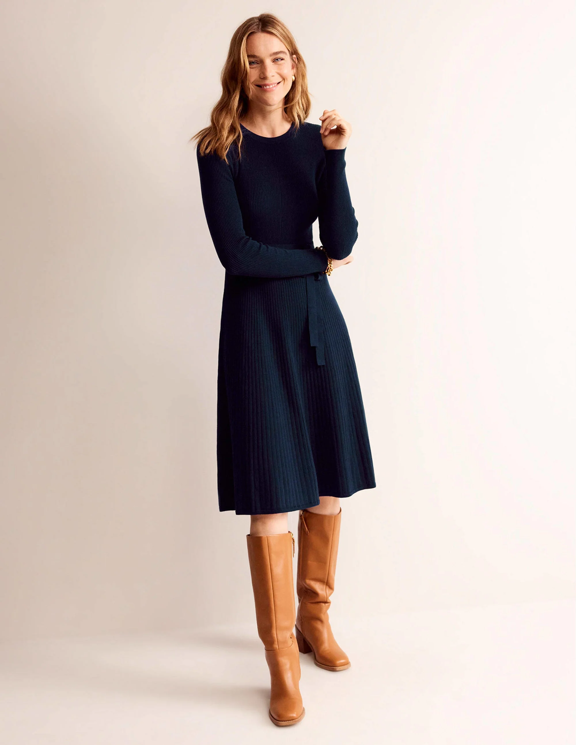 Lola Strick-Midikleid-Marineblau