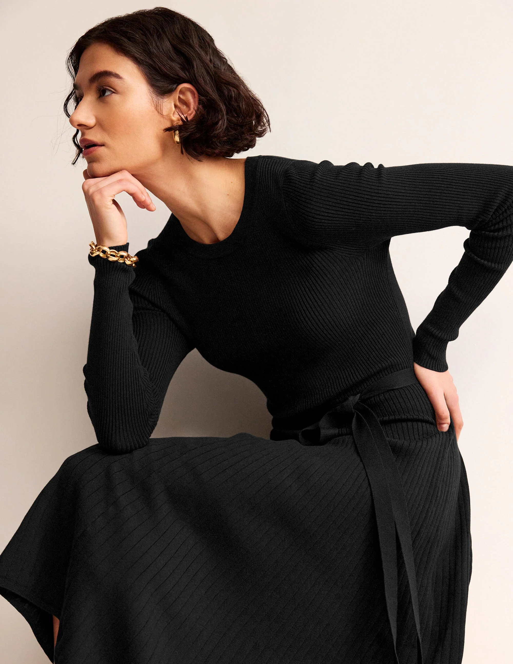 Lola Strick-Midikleid-Schwarz