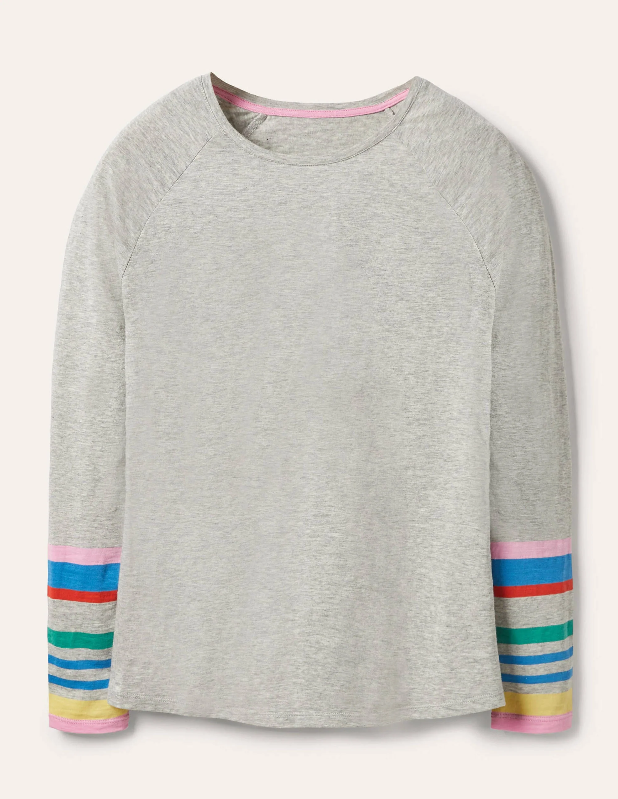 Lorna Jerseyoberteil im Baseball-Stil-Kirschblütenrosa, Graue Bündchen - Image 5