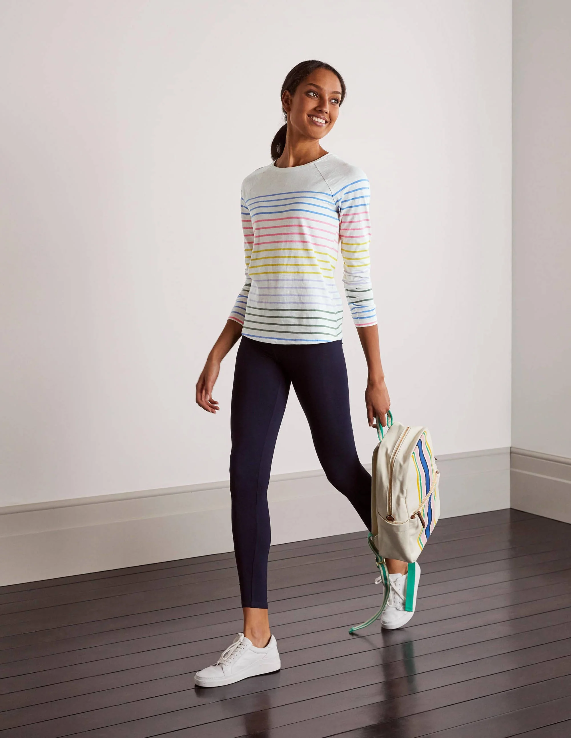 Lorna Jerseyoberteil im Baseball-Stil-Regenbogen/Bunt, Gestreift - Image 2