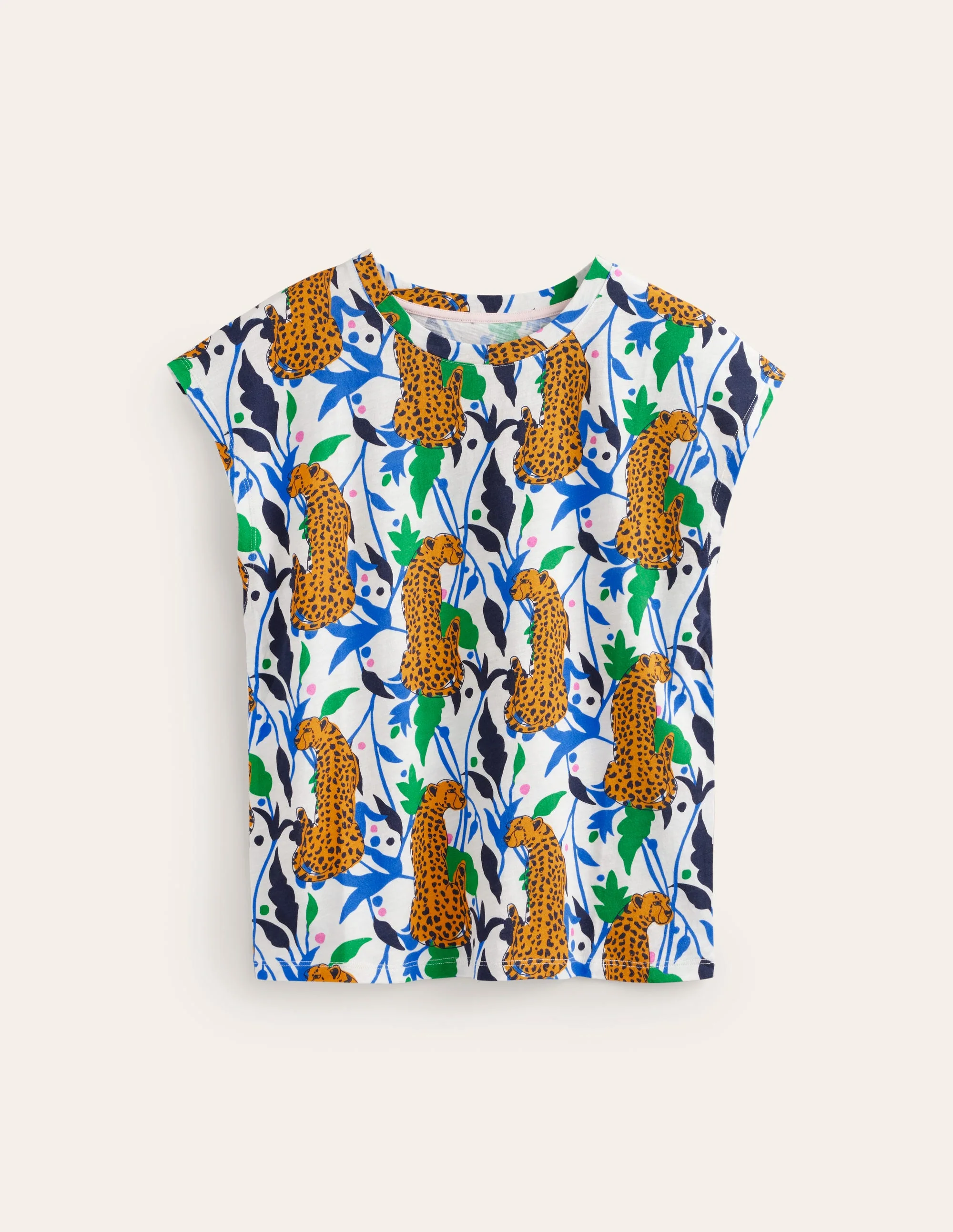 Louisa Flammgarn-T-Shirt mit Druck-Bunt, Leopard Zweig - Image 5