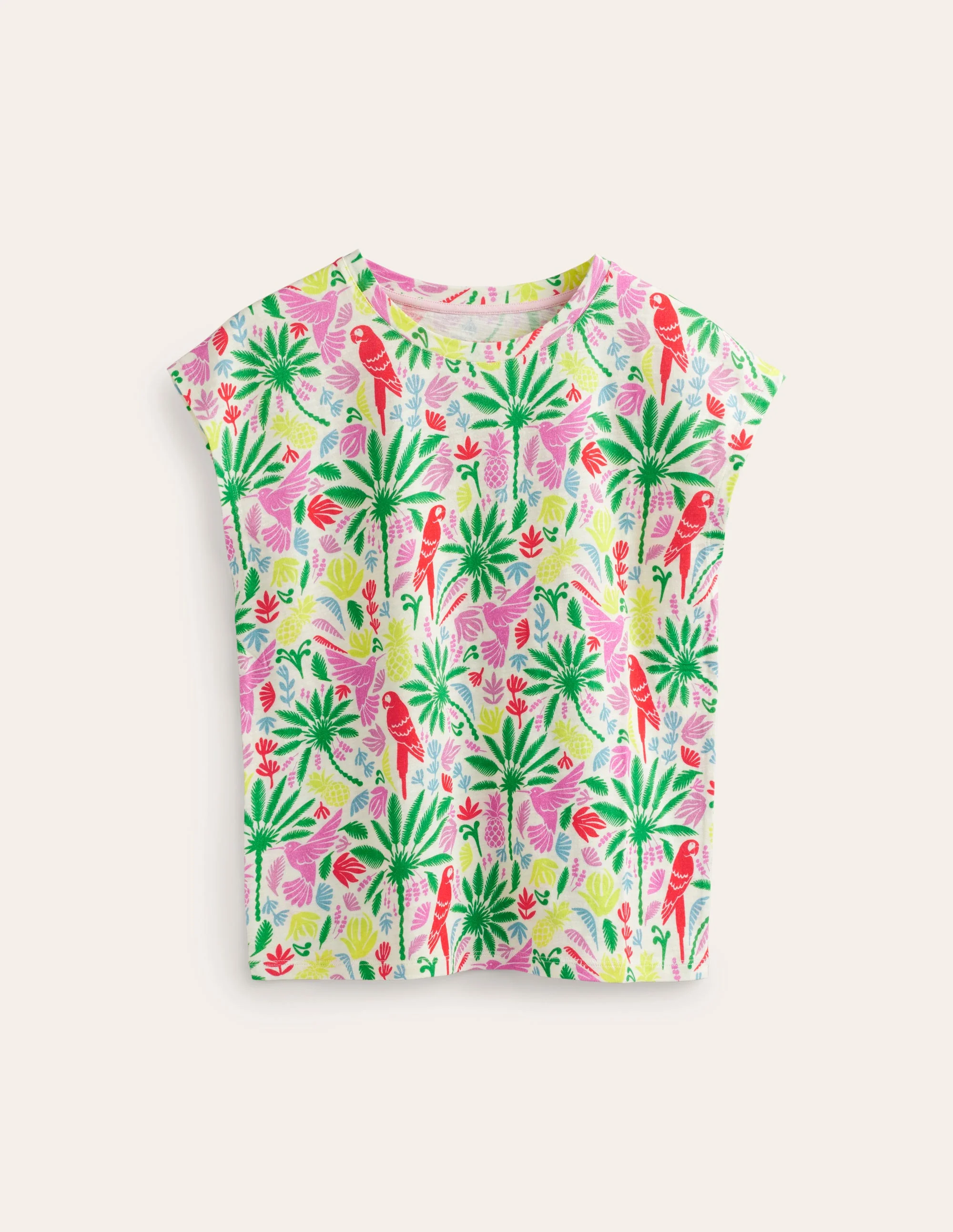 Louisa Flammgarn-T-Shirt mit Druck-Bunt, Tropisches Paradies - Image 5