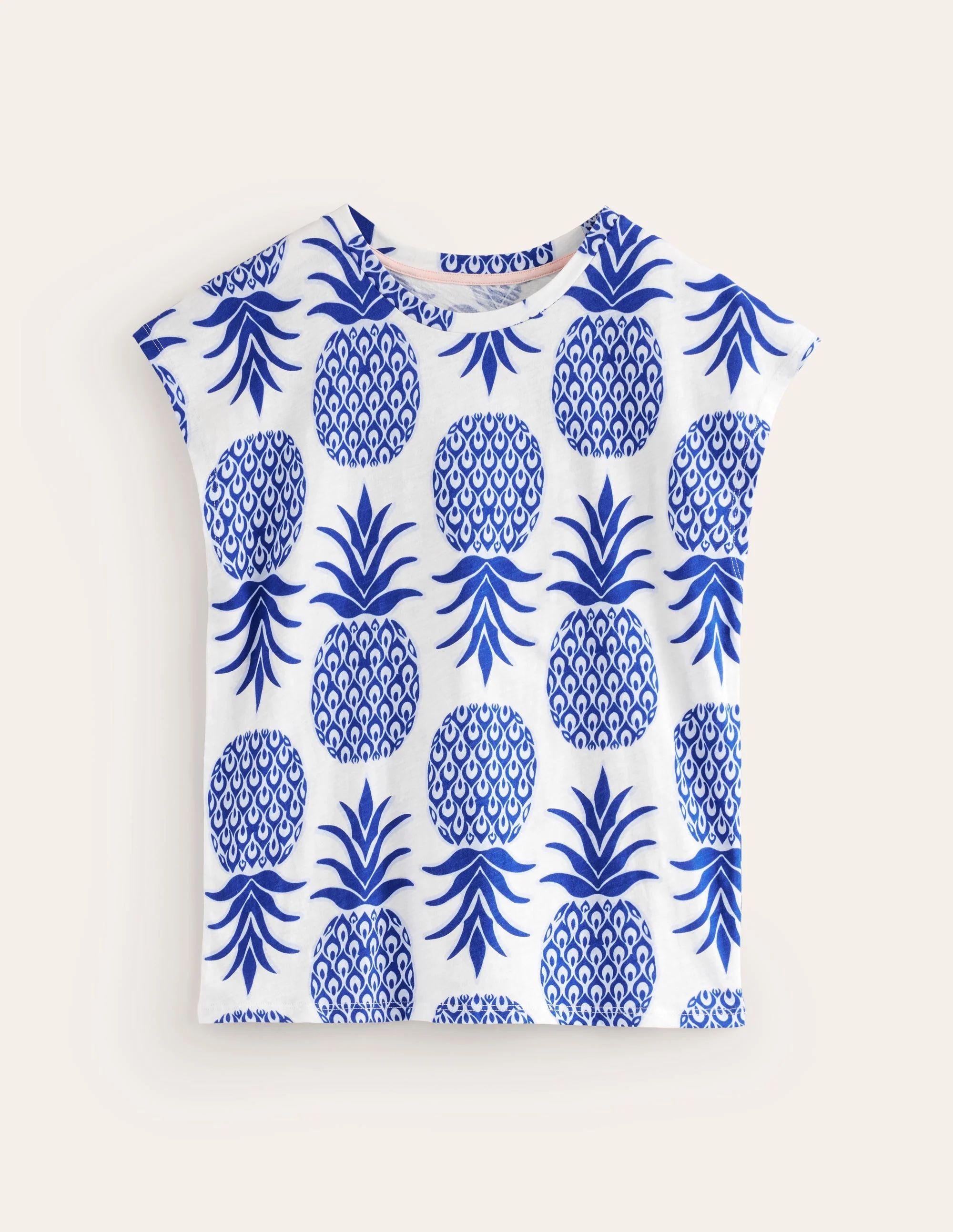 Louisa Flammgarn-T-Shirt mit Druck-Surf The Web, Ananas Knallig - Image 5