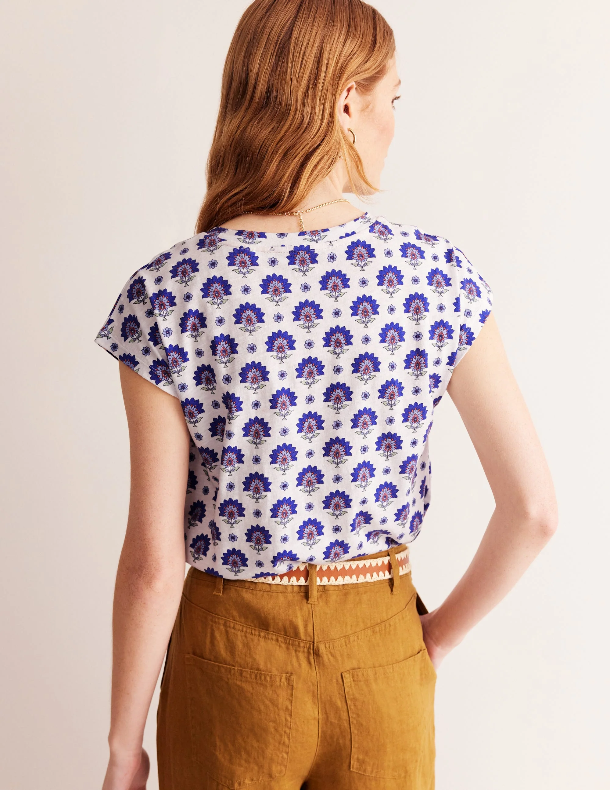 Louisa Flammgarn-T-Shirt mit Druck-Surf The Web, Passion Geo - Image 3