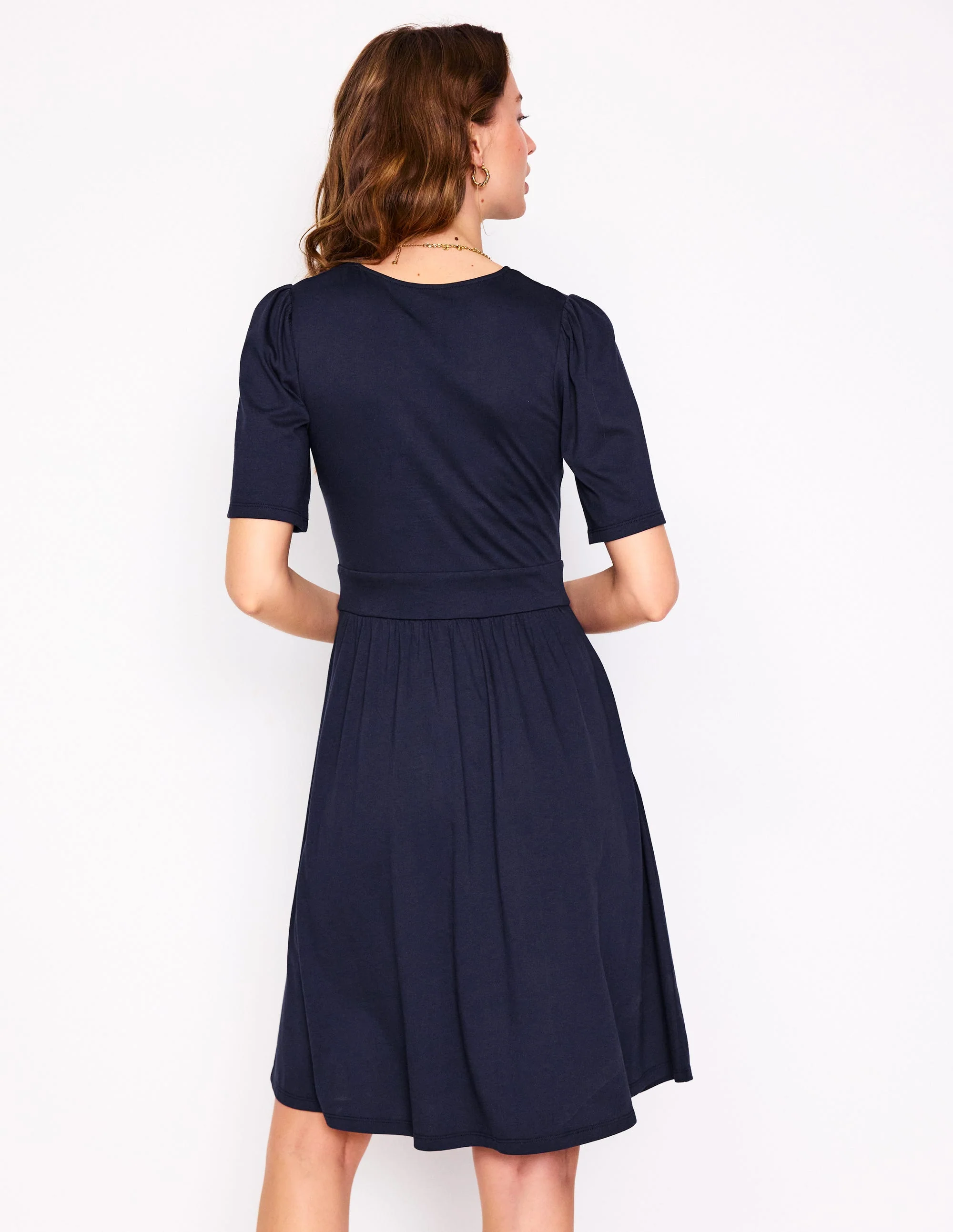 Louisa Kurzes Jerseykleid-Marineblau - Image 3