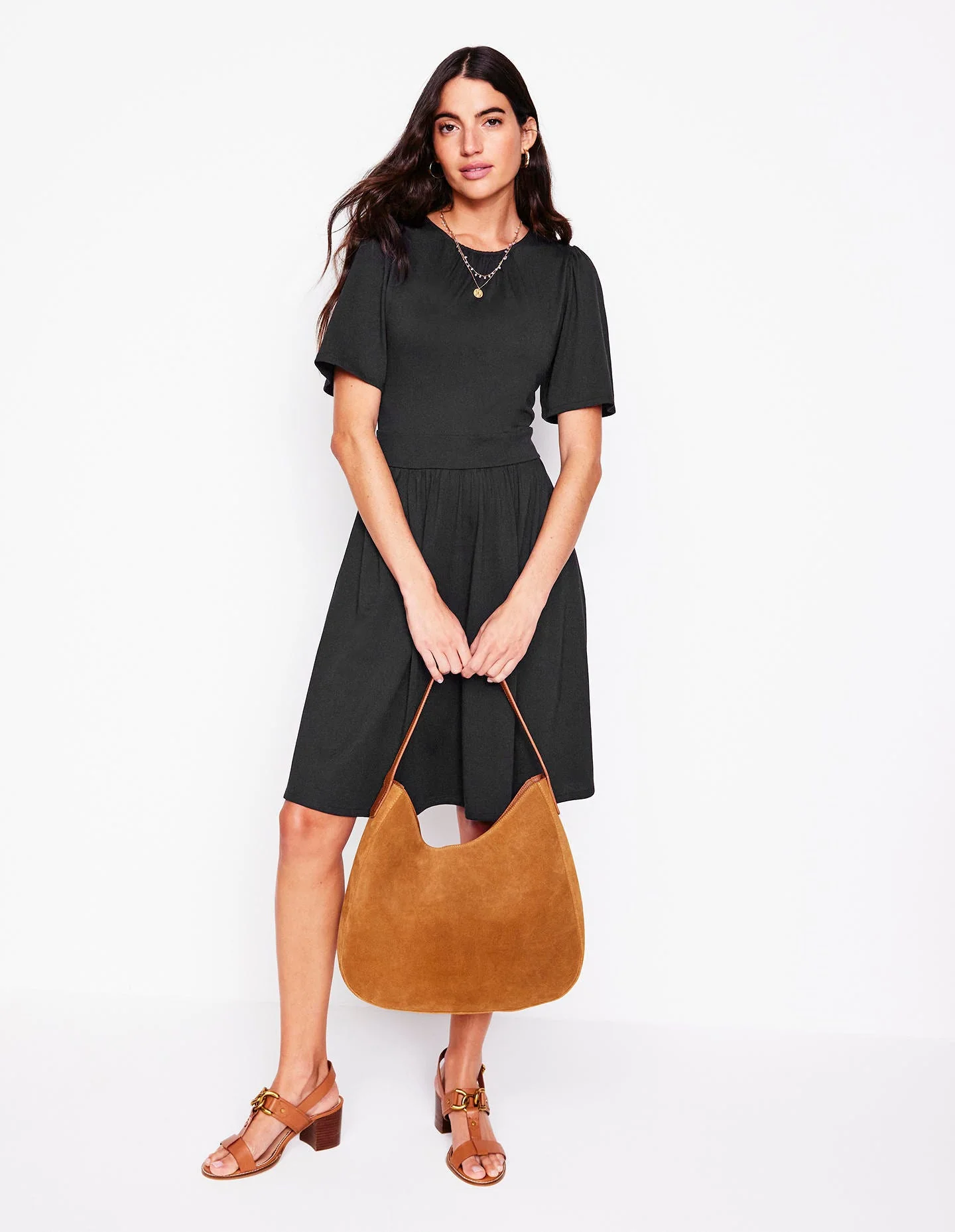 Louisa Kurzes Jerseykleid-Schwarz - Image 4